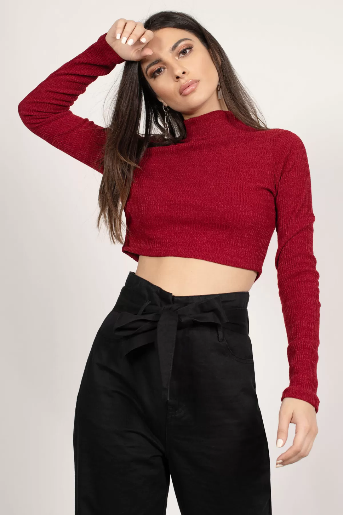 Tobi Eliza Crop Top - Black* Crop Tops | Long Sleeve Tops