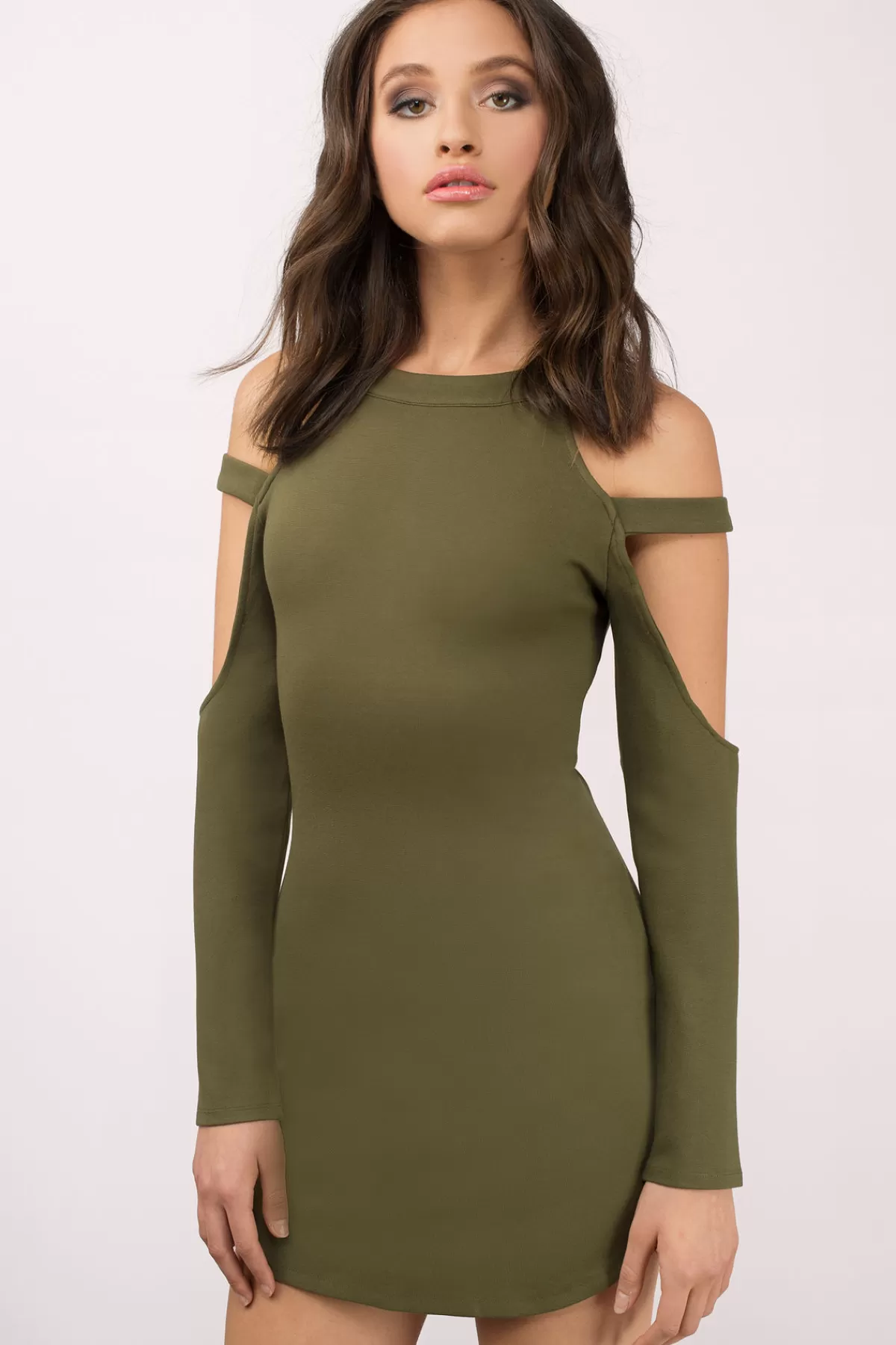 Tobi Elle Cold Shoulder Bodycon Mini Dress - * Cocktail Dresses | Green Dresses