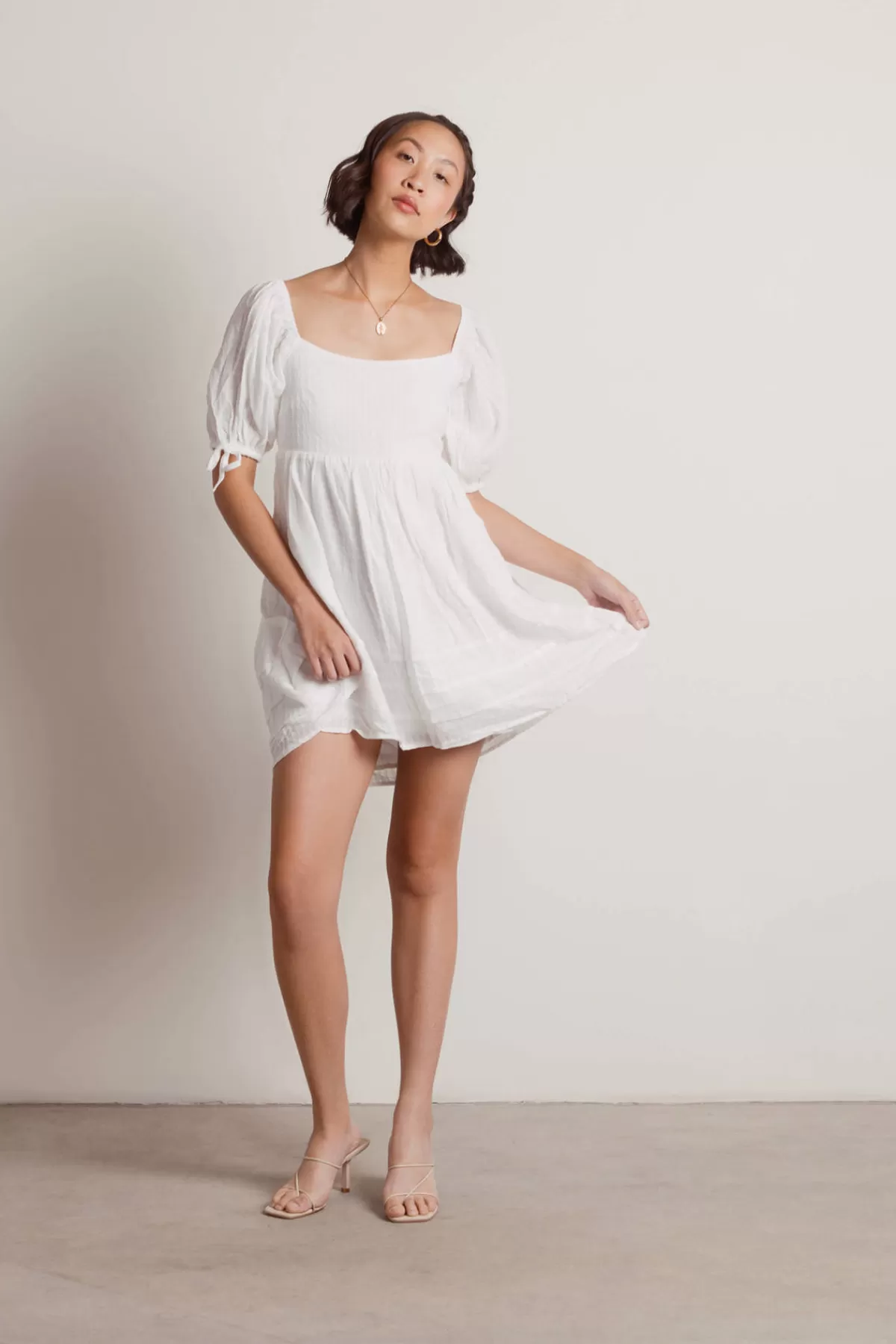 Tobi Ema Open Back Babydoll Mini Dress - * Honeymoon Outfits | Bump Friendly Dresses