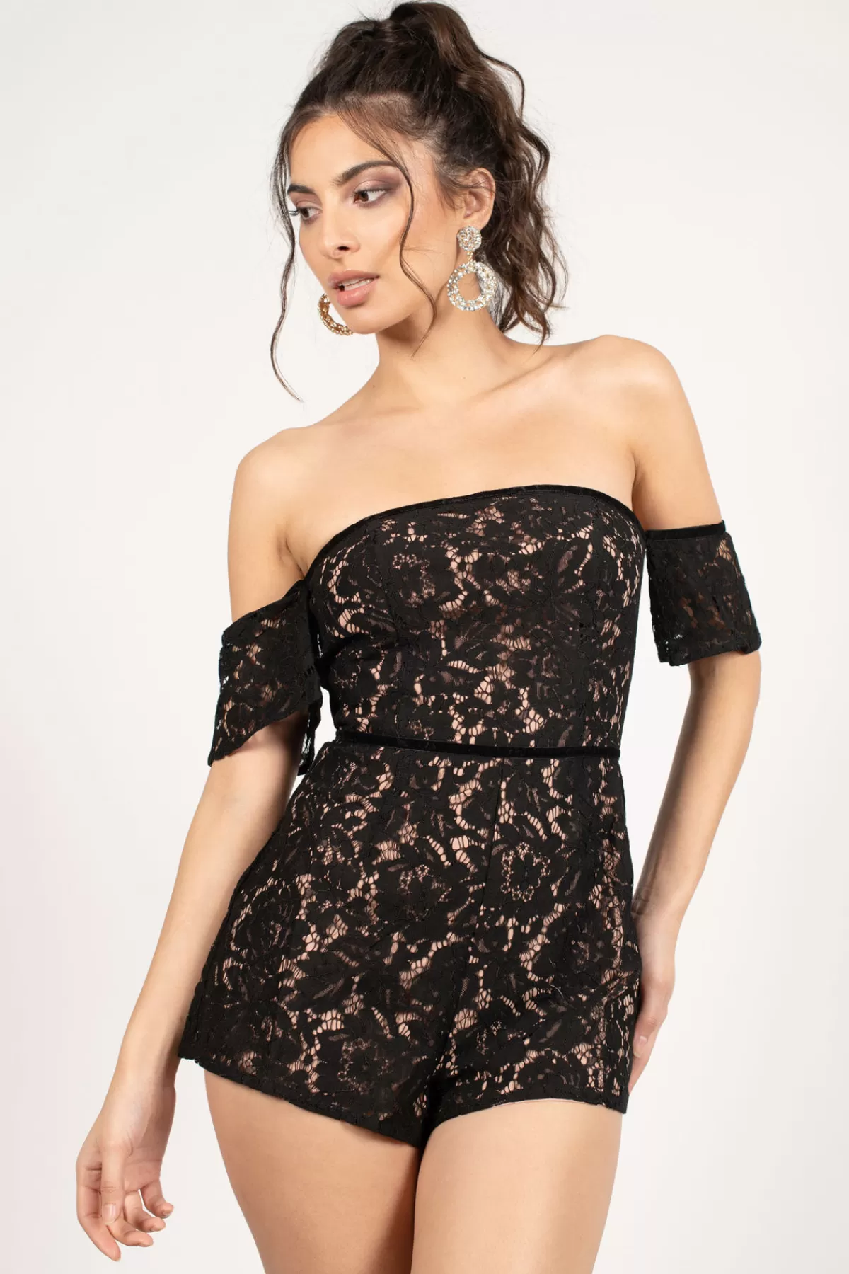 Tobi Emily Lace Romper - Black* Valentines Day Outfits | Halloween Outfits