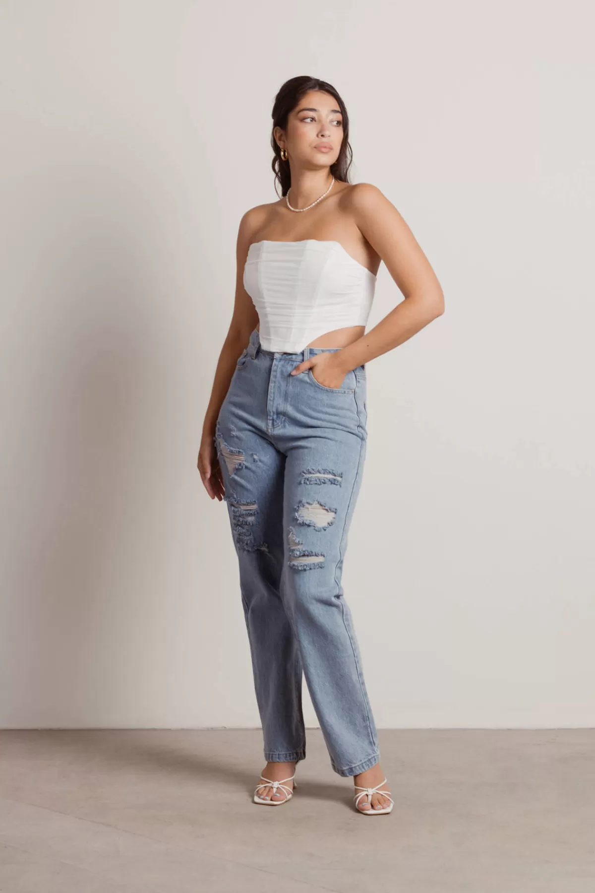 Tobi Eunji Corset Top - Off White* Night Club Outfits | Going Out Outfits