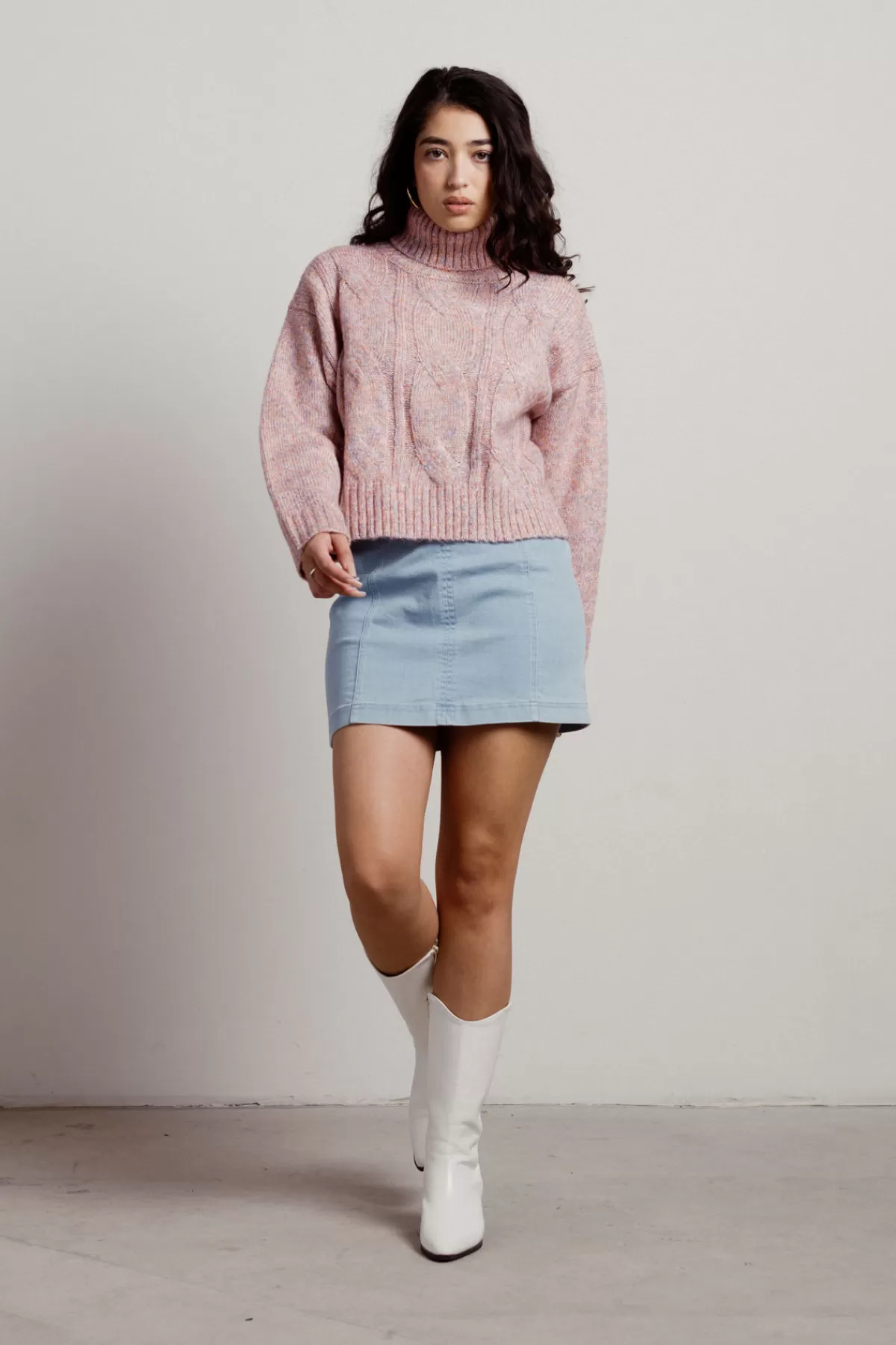 Tobi Extra Passion Marbled Turtleneck Sweater - * Holiday Gift Guide | Pink Tops