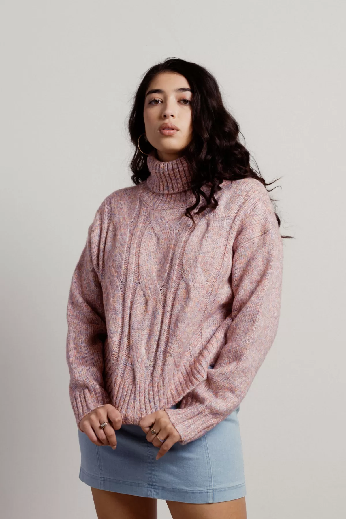 Tobi Extra Passion Marbled Turtleneck Sweater - * Holiday Gift Guide | Pink Tops