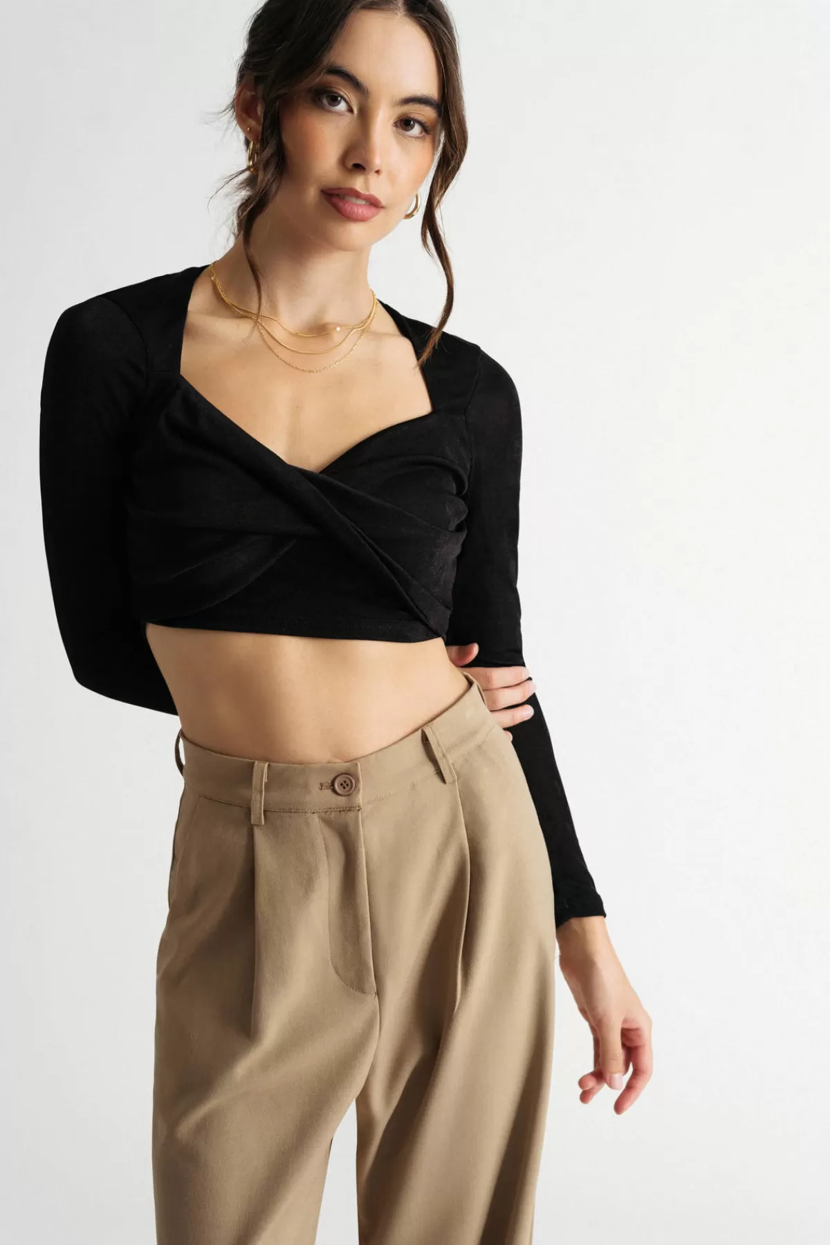 Tobi Falling For You Crop Top - Mocha* New Years Eve Outfits | Holiday Gift Guide