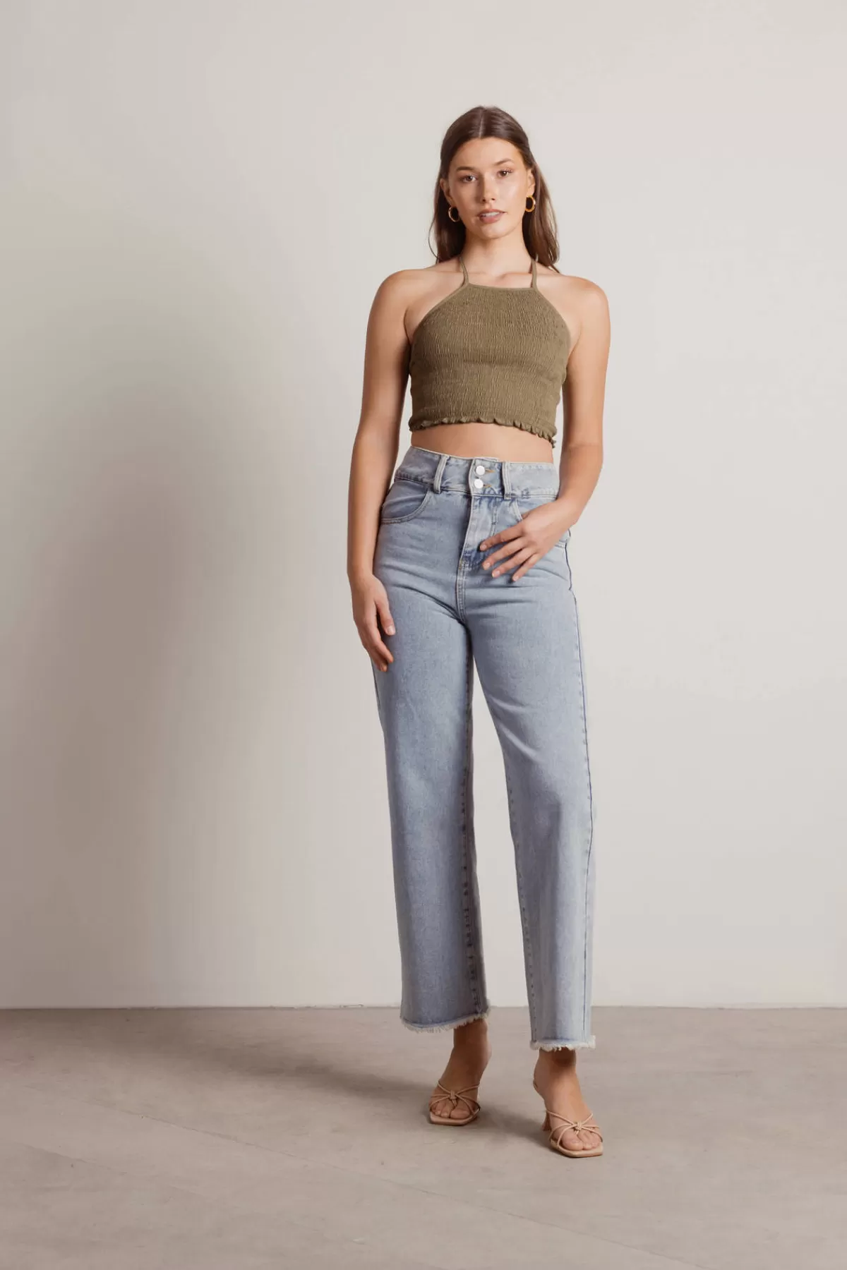 Tobi Feel Good Crop Top - Olive* Beach Vacation Outfits | Backless Tops