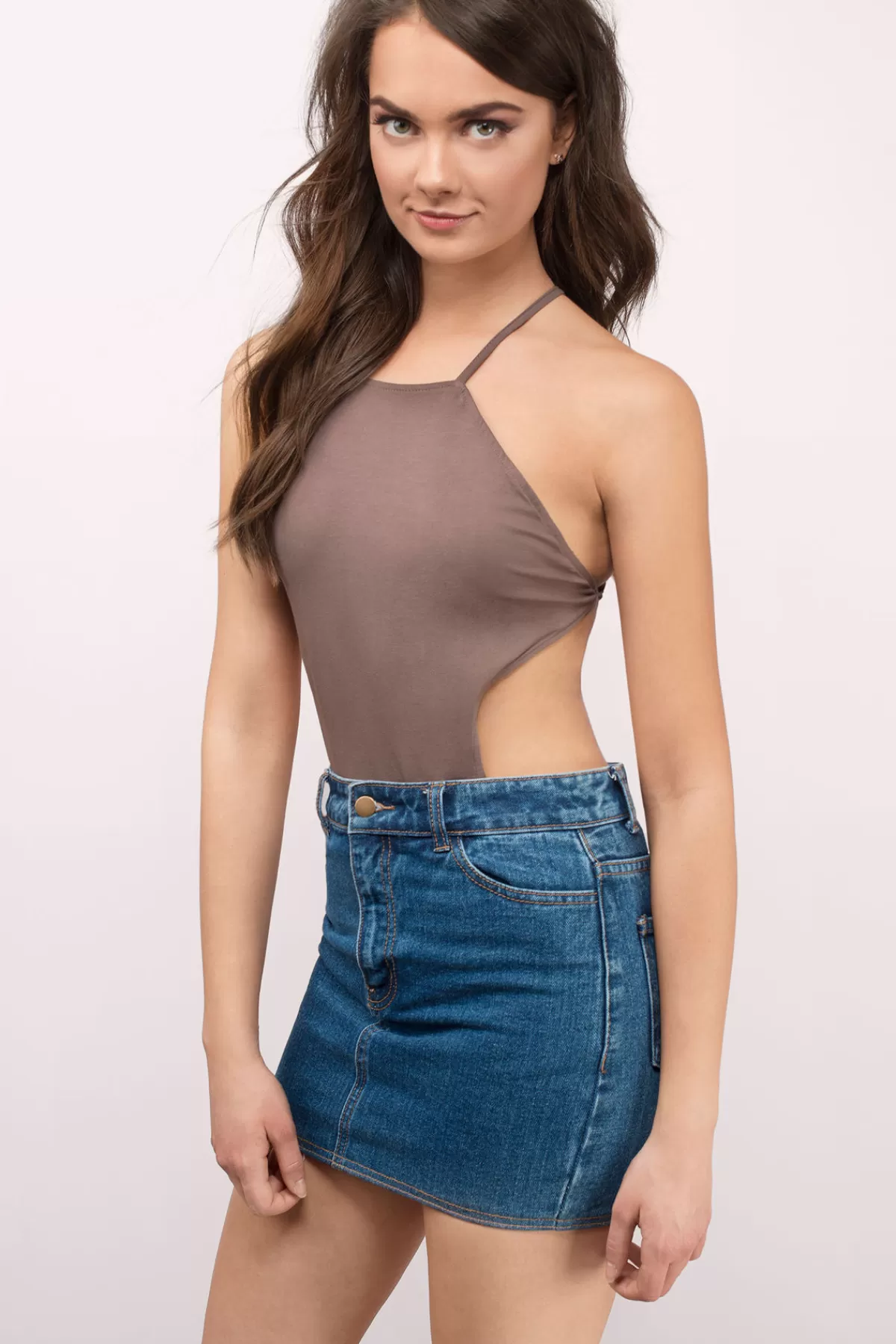 Tobi Frankie Backless Bodysuit - Mocha* Going Out Tops | Backless Tops