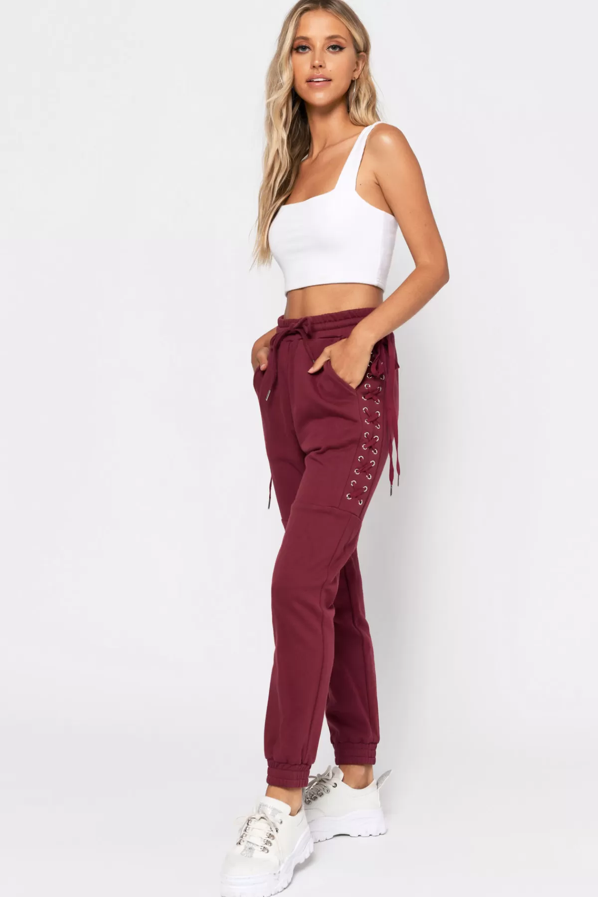 Tobi French Kiss Jogger Pants - Wine* Jogger Pants | Pants