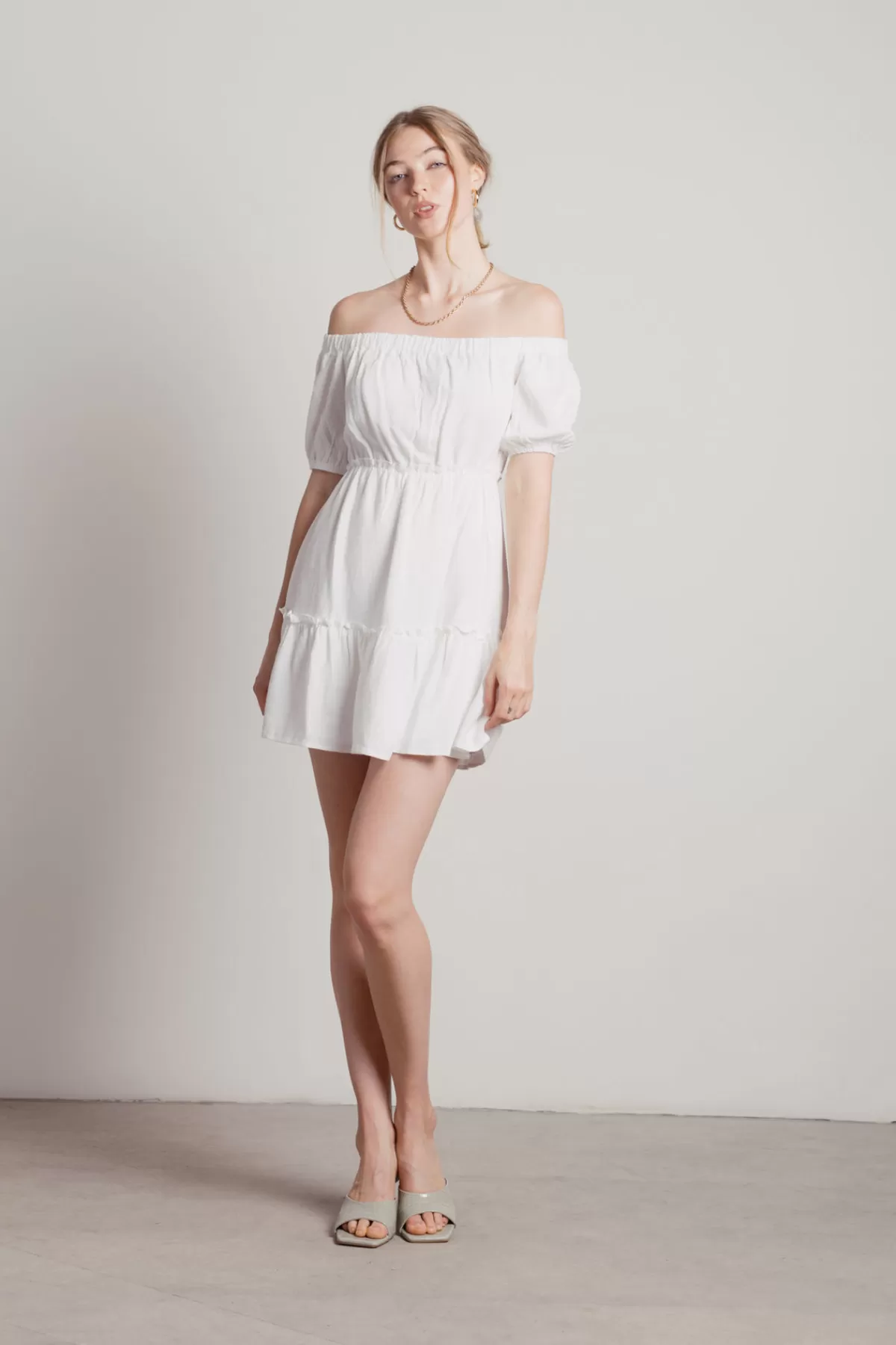 Tobi Fresh Air Off The Shoulder Skater Mini Dress - * Honeymoon Outfits | Reception Dresses