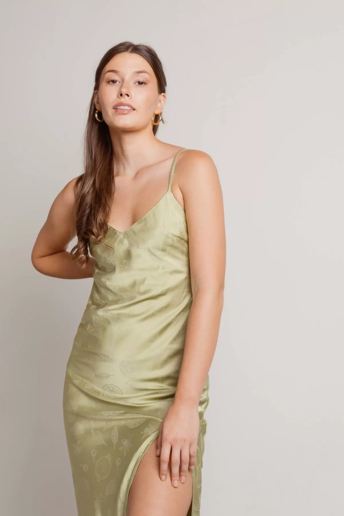 Tobi Fruit Salad Satin High Slit Midi Dress - * Bridesmaid Dresses | Rehearsal Dinner Dresses