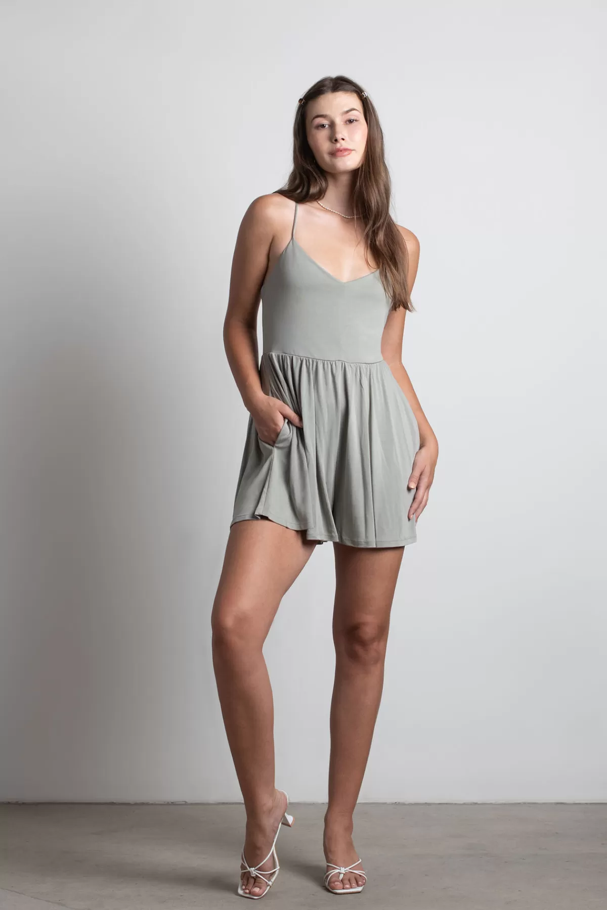 Tobi Get Real Knit Romper - Sage* Beach Vacation Outfits | Party Shop