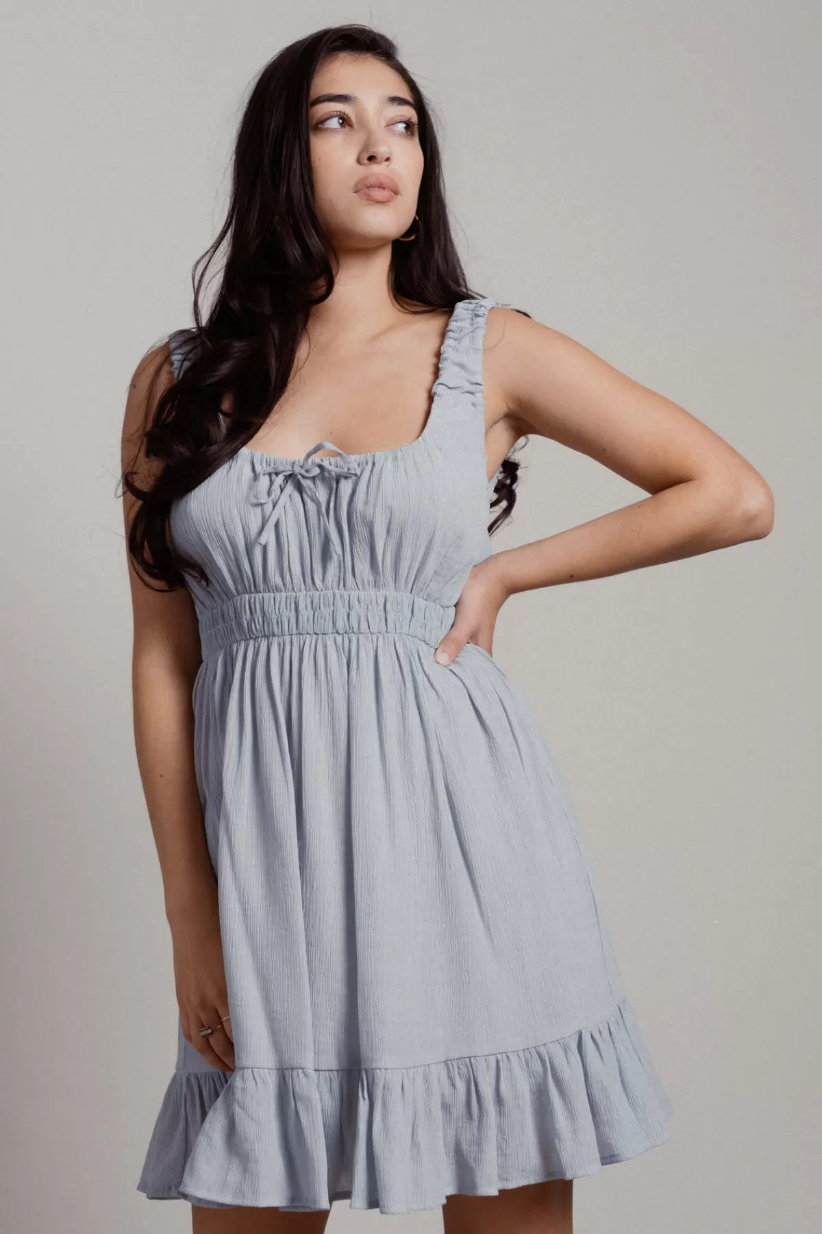 Tobi Glass Slipper Ruched Babydoll Mini Dress - * Honeymoon Outfits | Bump Friendly Dresses