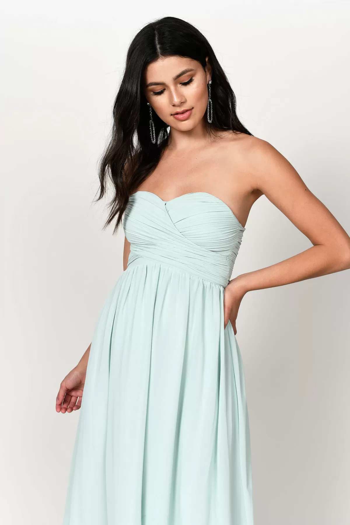 Tobi Go Glam Sweetheart Surplice Maxi Dress - Emerald* Mother Of The Bride Groom Dresses | Chiffon Bridesmaid Dresses