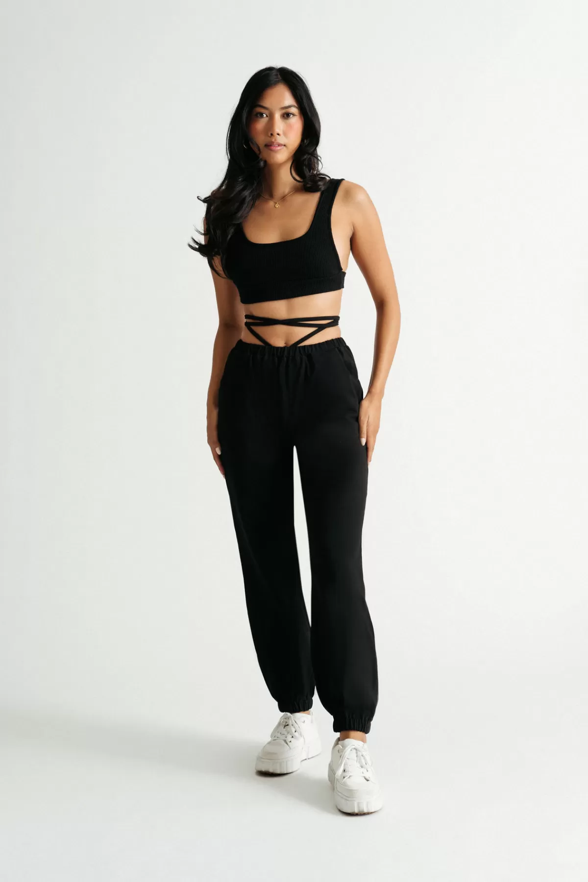 Tobi Going Nowhere Waist Tie Sweatpants - Black* Vacation Shop | Pants