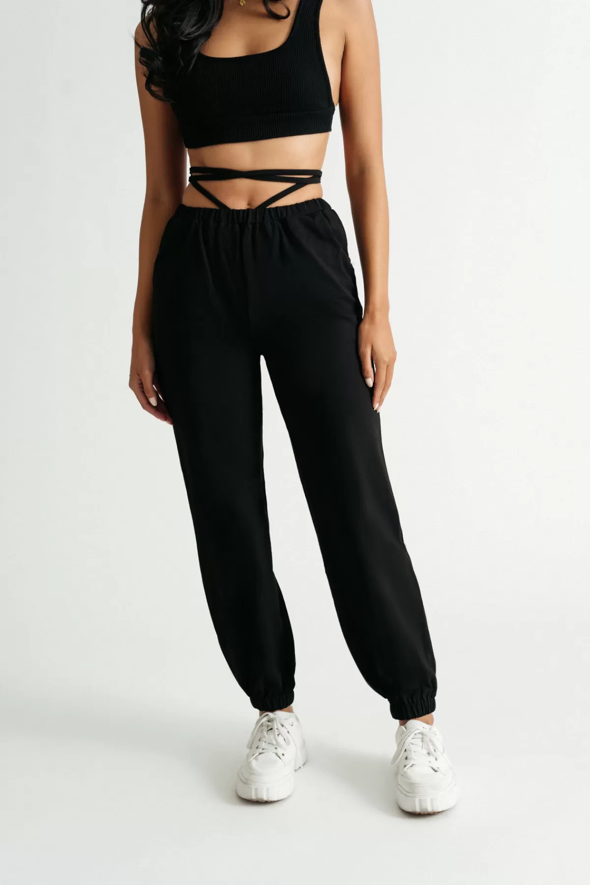 Tobi Going Nowhere Waist Tie Sweatpants - Black* Vacation Shop | Pants