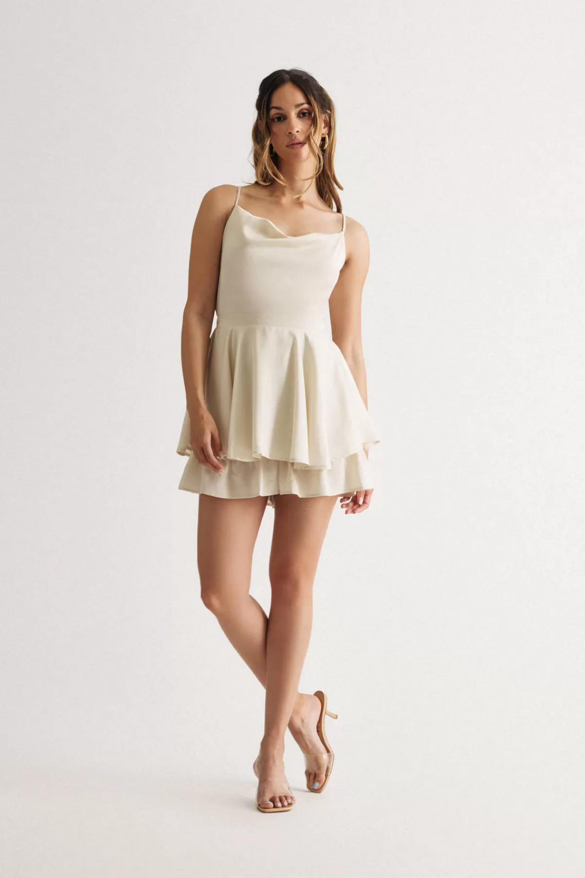 Tobi Golden Gal Satin Romper - * Honeymoon Outfits | Party Shop