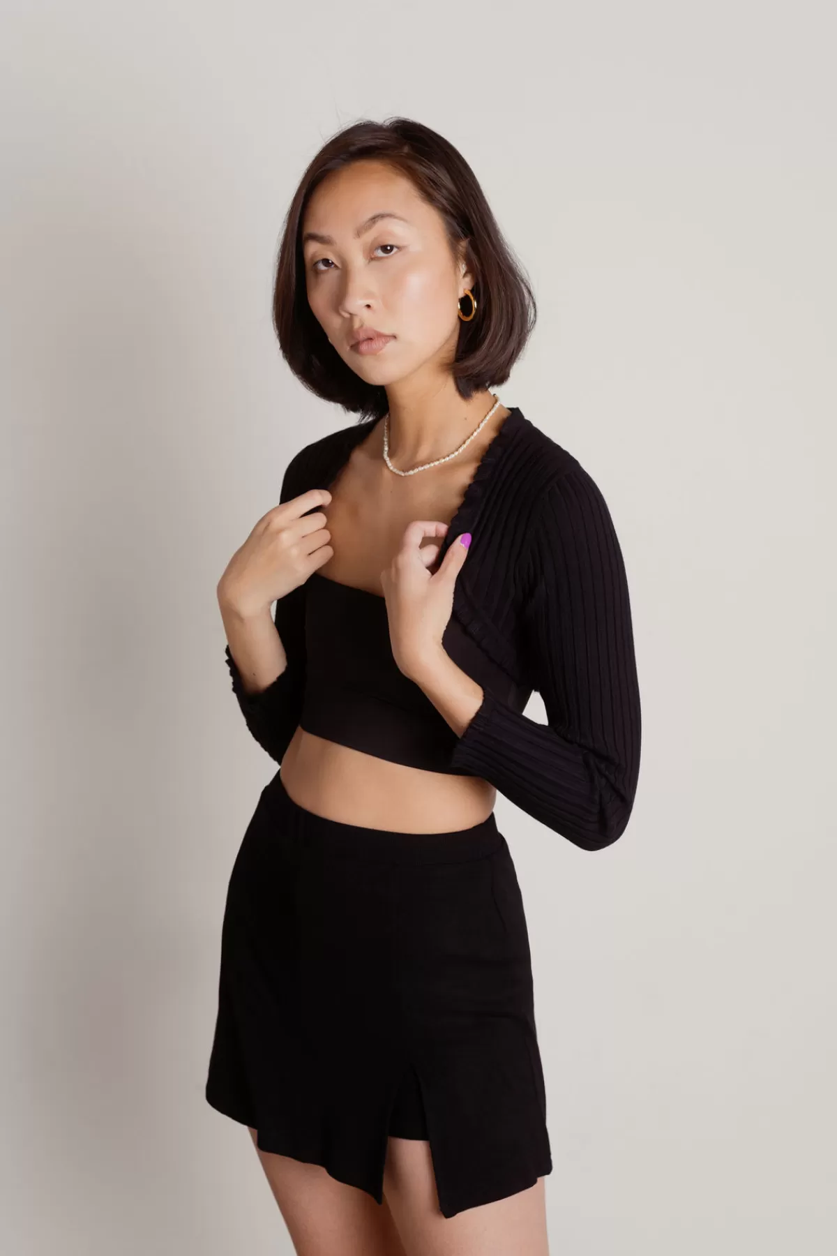 Tobi Good Days Ribbed Cardigan - Black* Holiday Gift Guide | Crop Tops