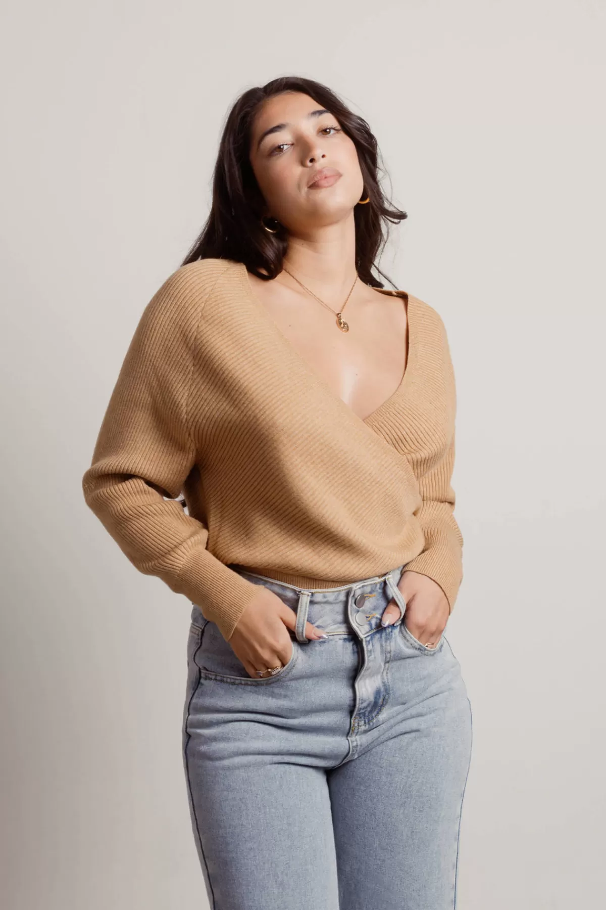 Tobi Got It All Plunging Sweater - * Holiday Gift Guide | Long Sleeve Tops