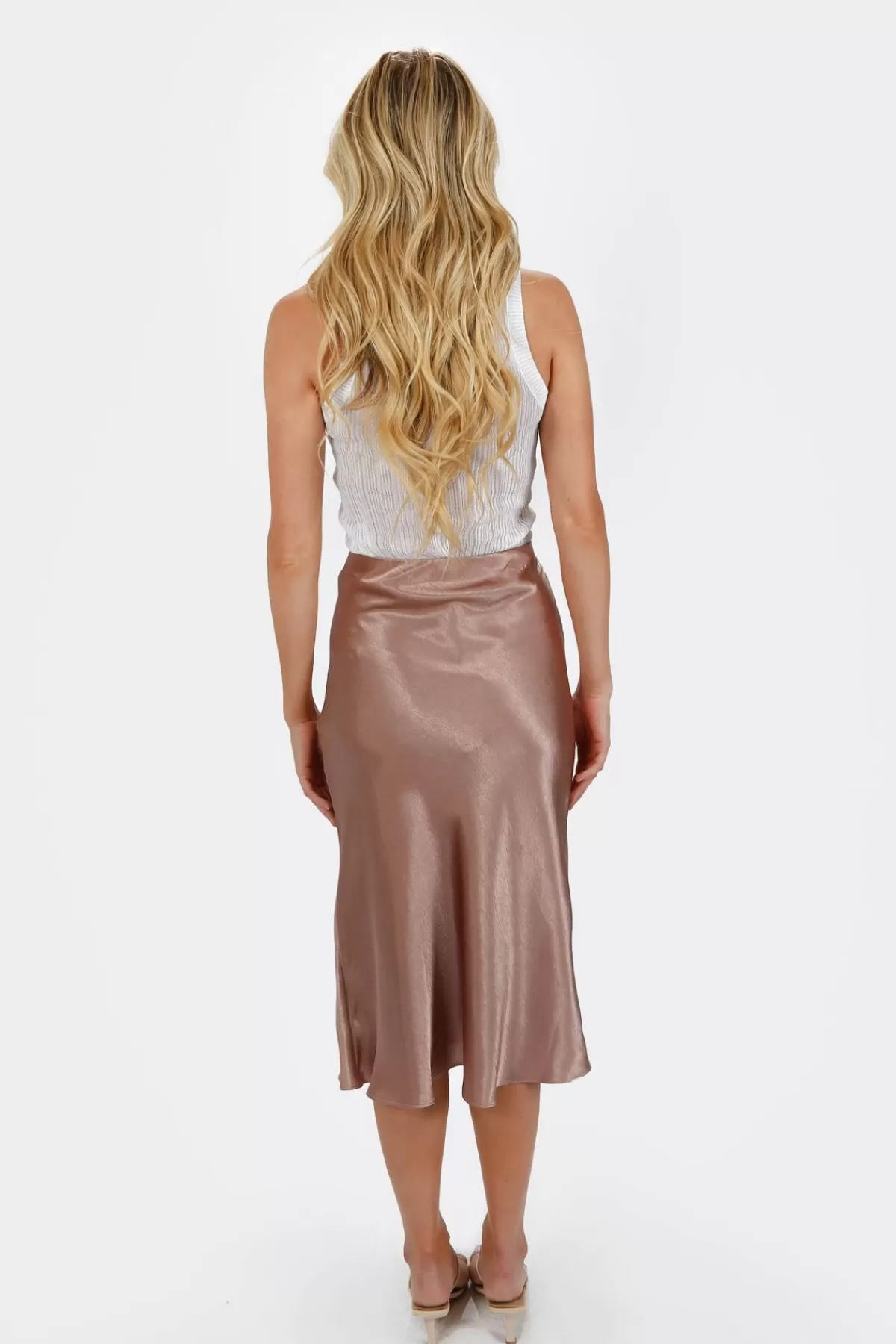 Tobi Gracey Satin Midi Skirt - Champagne* Party Shop | Party Shop