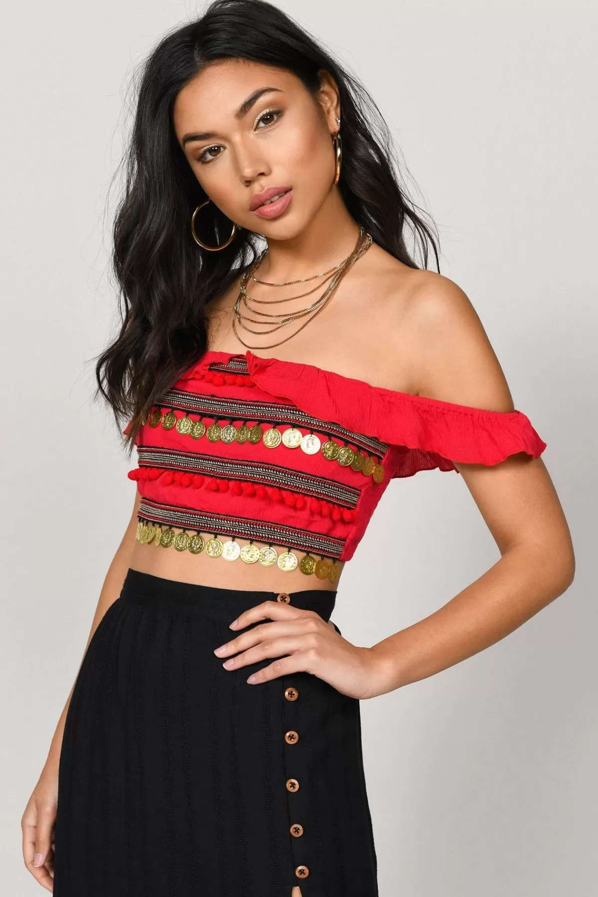 Tobi Gwen Crop Top - * Halloween Outfits | Red Tops