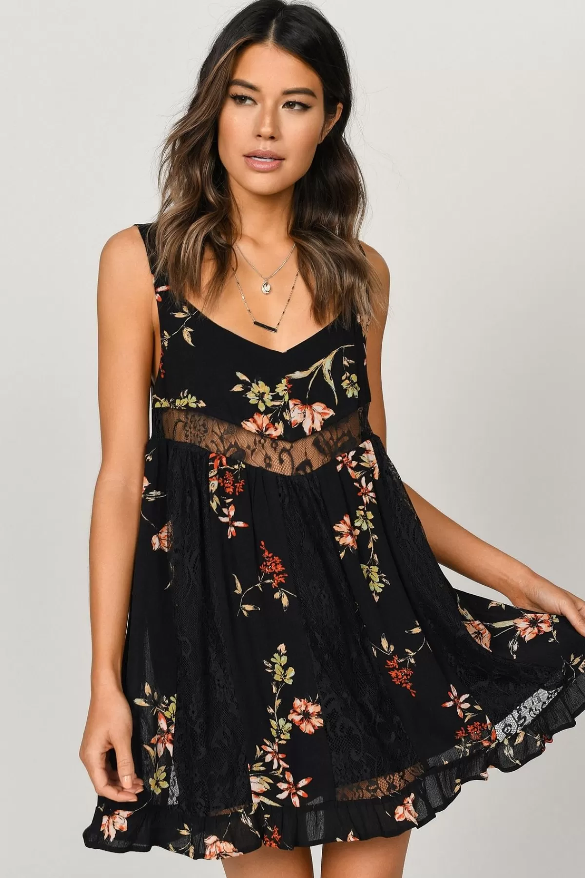 Tobi Hannah Black Floral Print Dress* Bump Friendly Dresses | Resort Wear