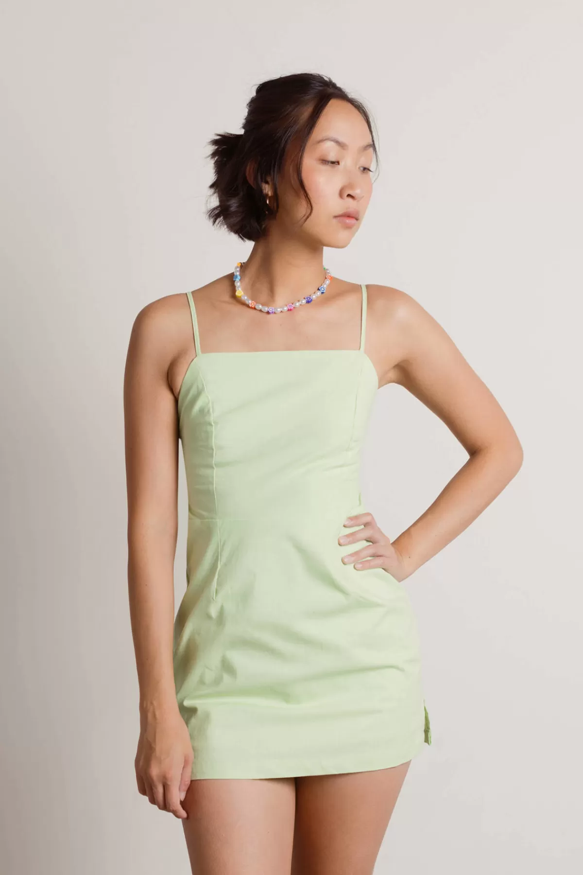 Tobi Hermione Open Back A-Line Mini Dress - Green* Bachelorette Party Dresses | Graduation Outfits