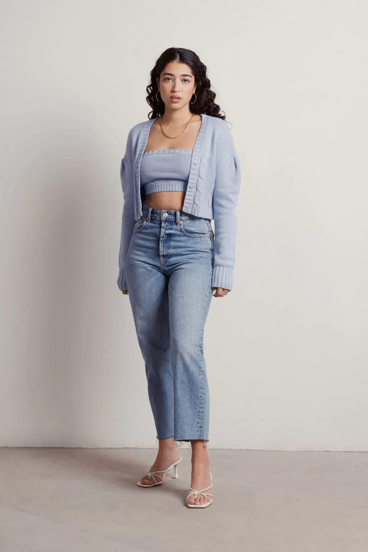 Tobi Hina Sweater Crop Top And Cardigan Set - * Long Sleeve Tops | Sweaters & Cardigans