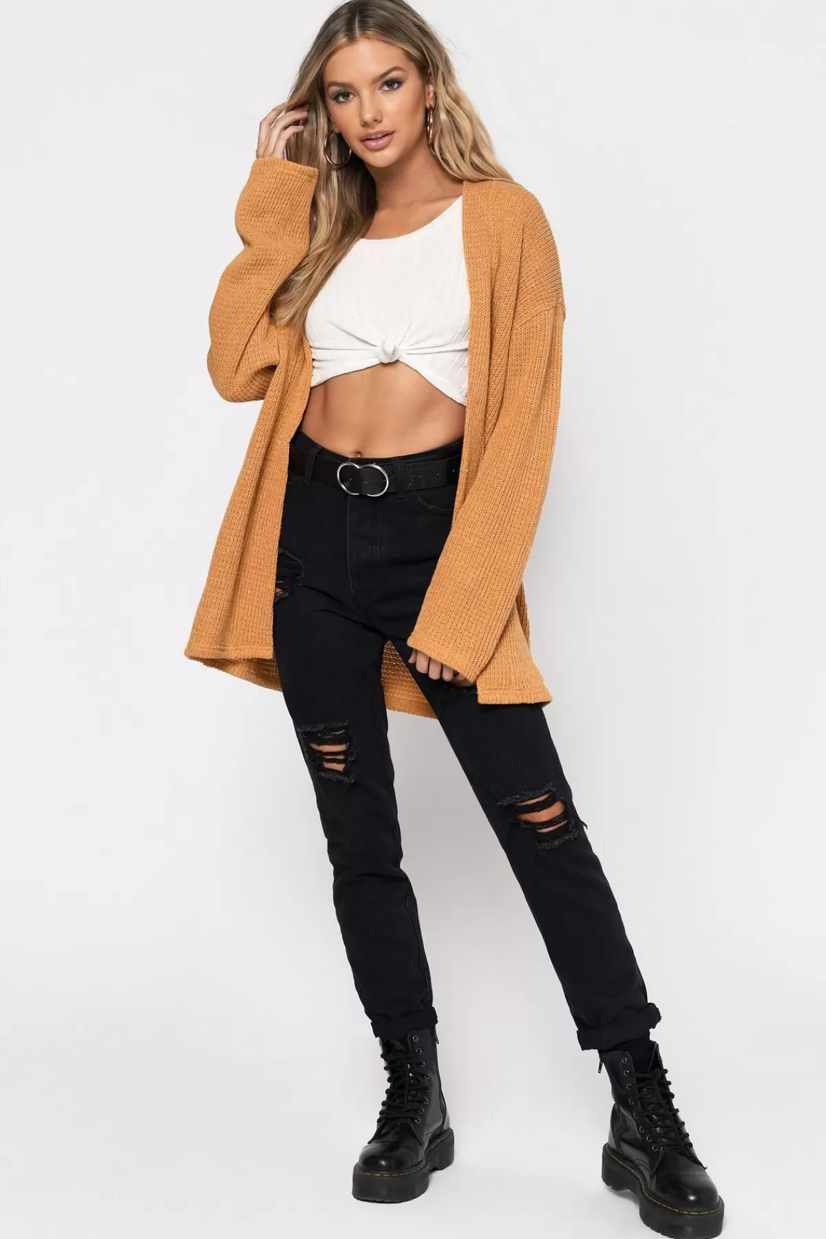 Tobi I'm Fine Knit Cardigan - * Long Sleeve Tops