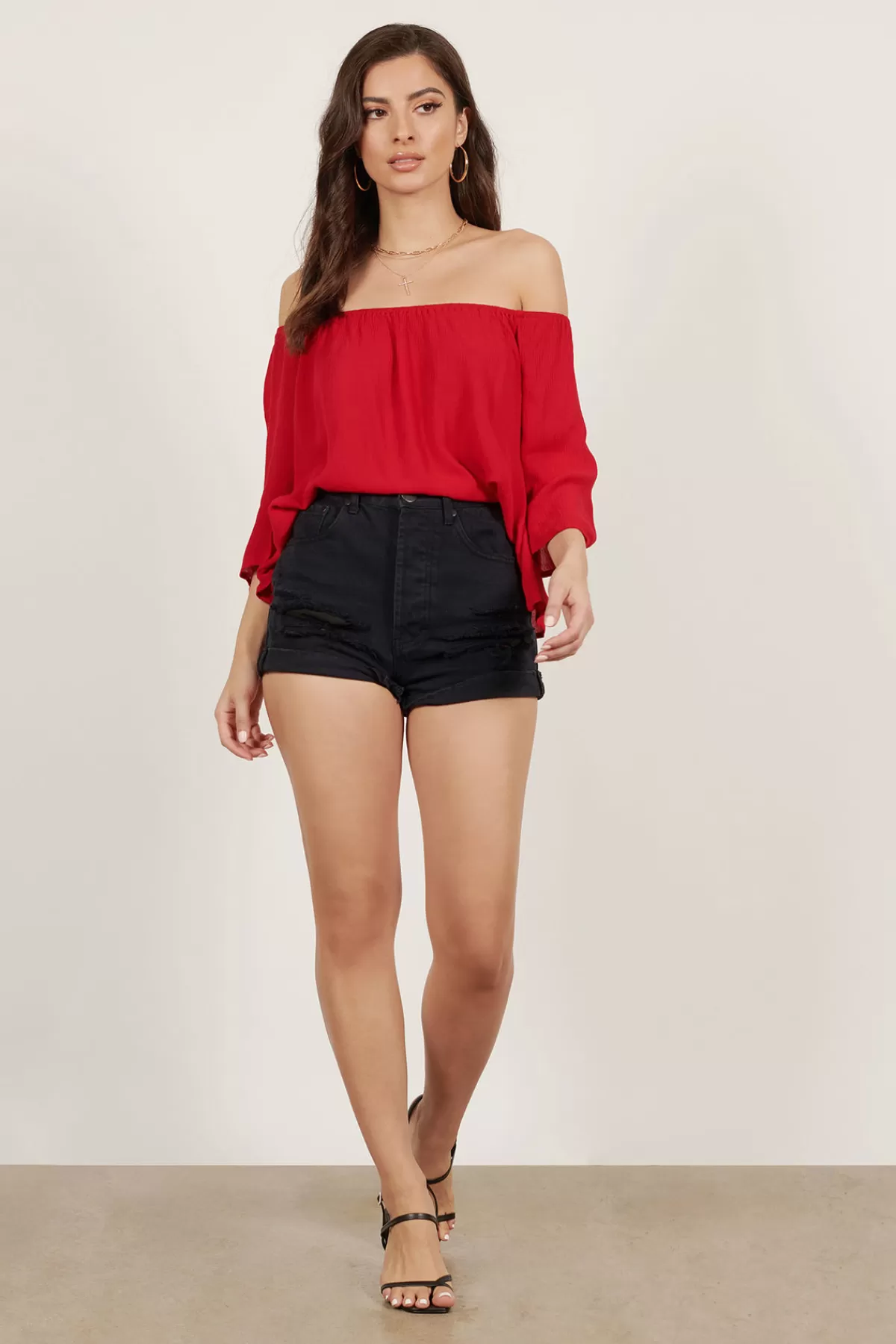 Tobi It's Alright Off The Shoulder Blouse - * Blouses & Shirts | Red Tops