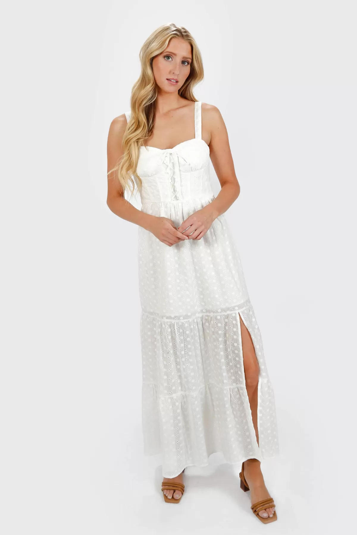 Tobi Jaylynn Eyelet Slit Maxi Dress - * Bump Friendly Dresses | Reception Dresses