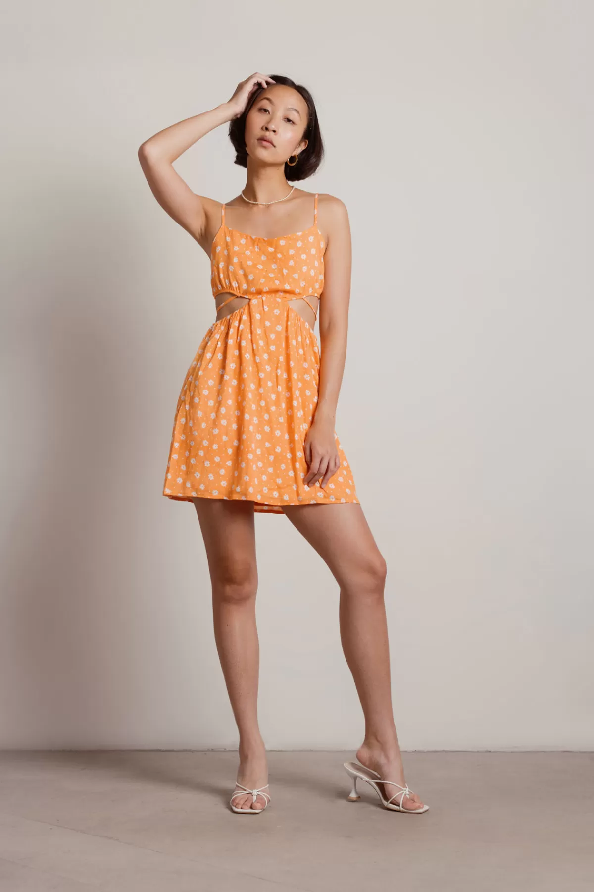 Tobi Juliet Floral Cutout Mini Dress - * Bump Friendly Dresses | Resort Wear