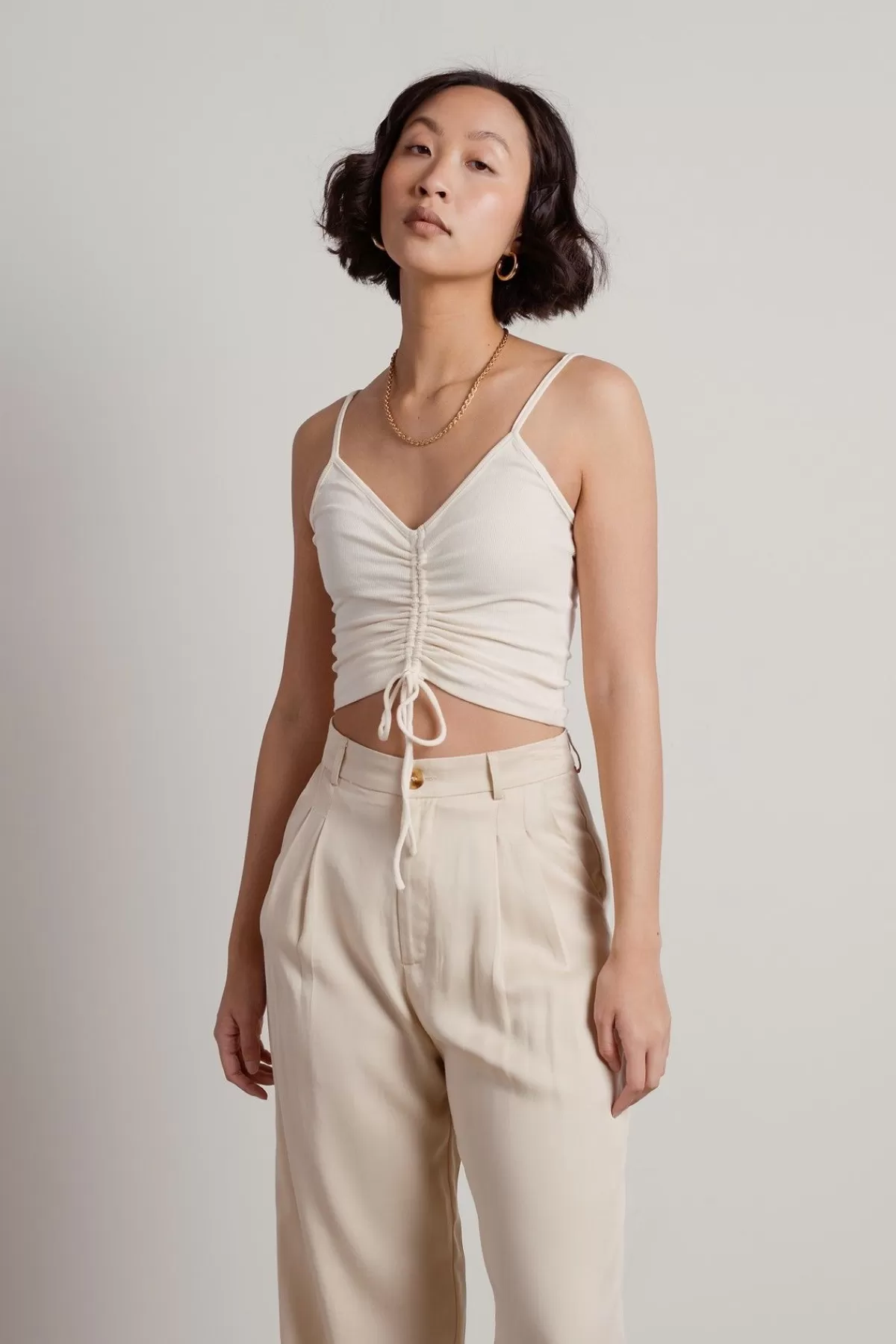 Tobi Just Relaxed Crop Top - Cream* Crop Tops | Camis & Tanks