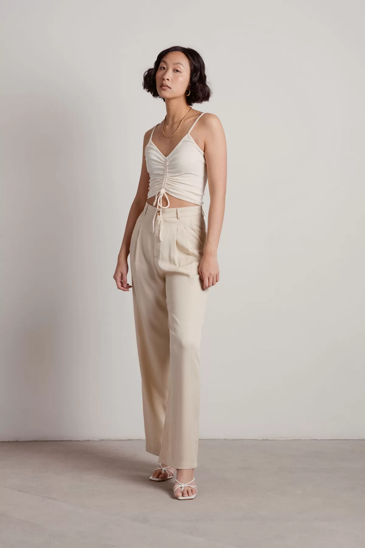 Tobi Just Relaxed Crop Top - Cream* Crop Tops | Camis & Tanks