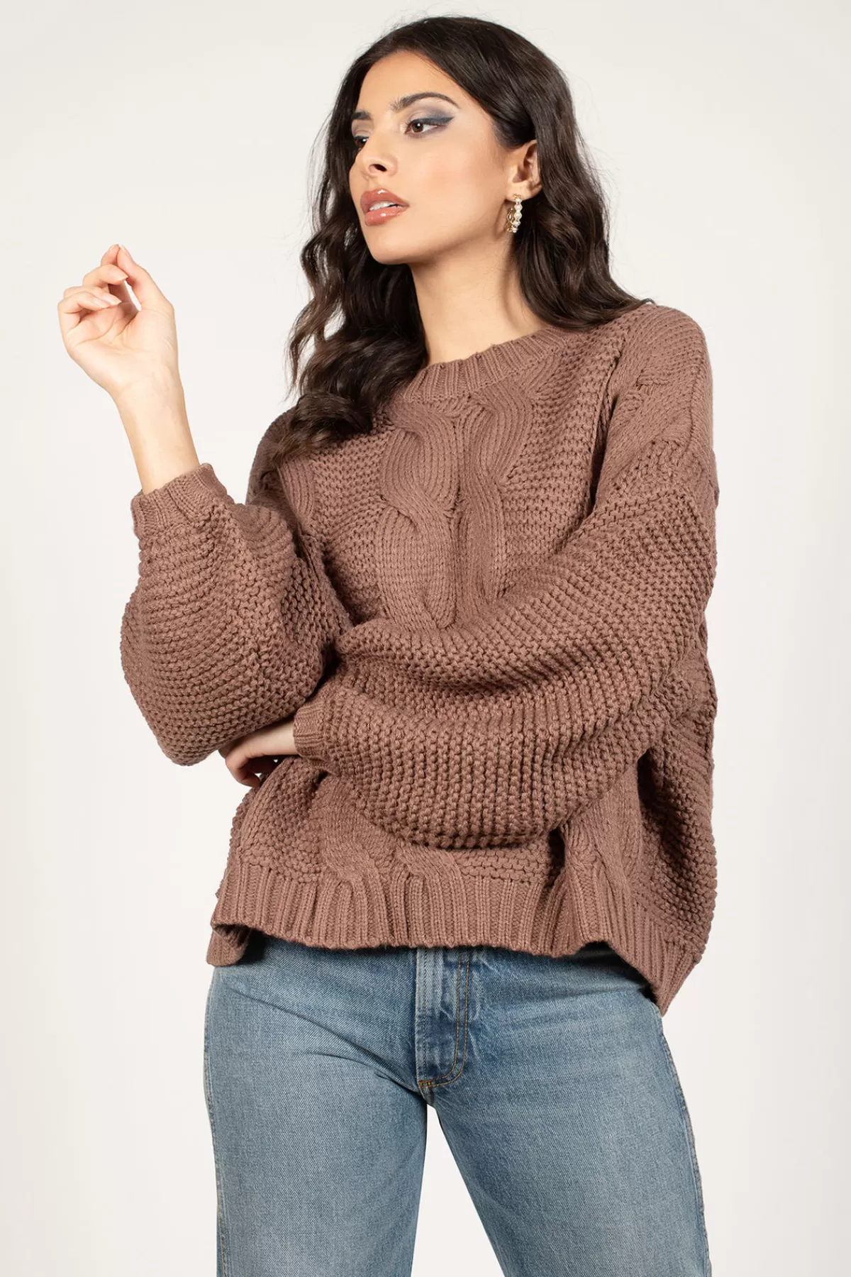 Tobi Kacey Chunky Knit Sweater - Mocha* Vacation Shop | Holiday Gift Guide