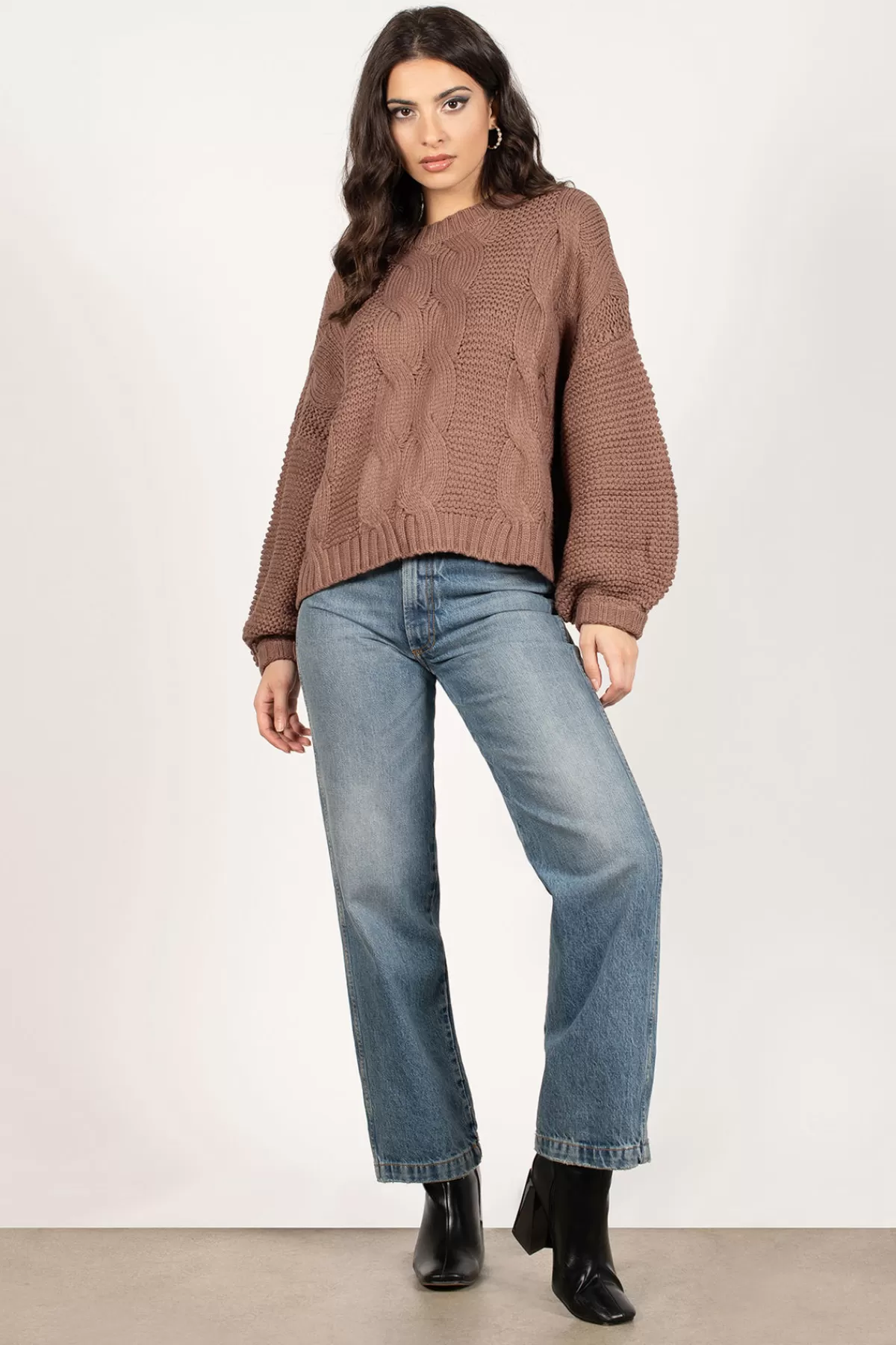 Tobi Kacey Chunky Knit Sweater - Mocha* Vacation Shop | Holiday Gift Guide