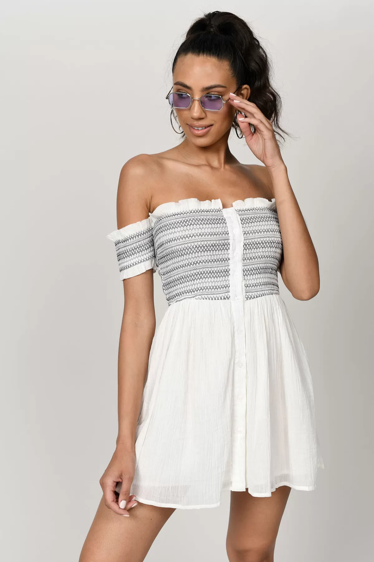 Tobi Kara Off Shoulder Skater Dress* Beach Dresses | Sundresses