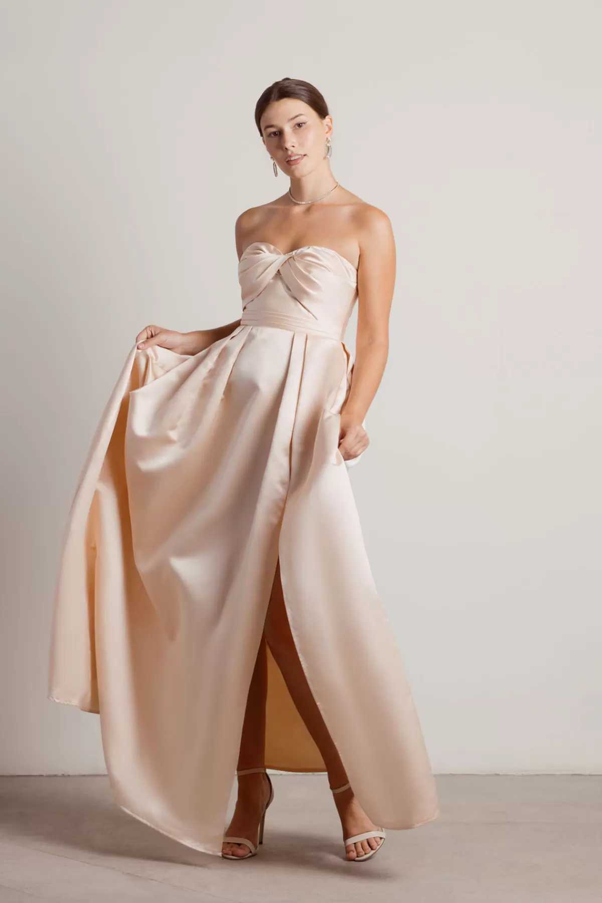 Tobi Keena Taffeta High Slit Maxi Dress - * Satin Bridesmaid Dresses | Bridal Party Outfits