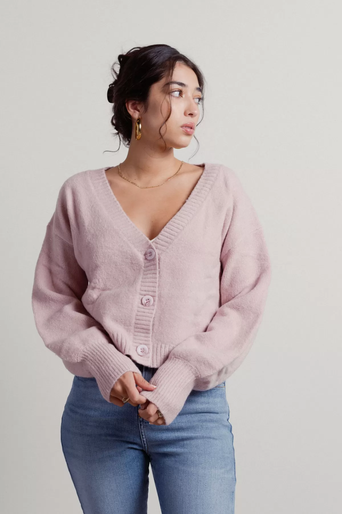 Tobi Keep Me Company Sweater Cardigan - Rose* Pink Tops | Long Sleeve Tops