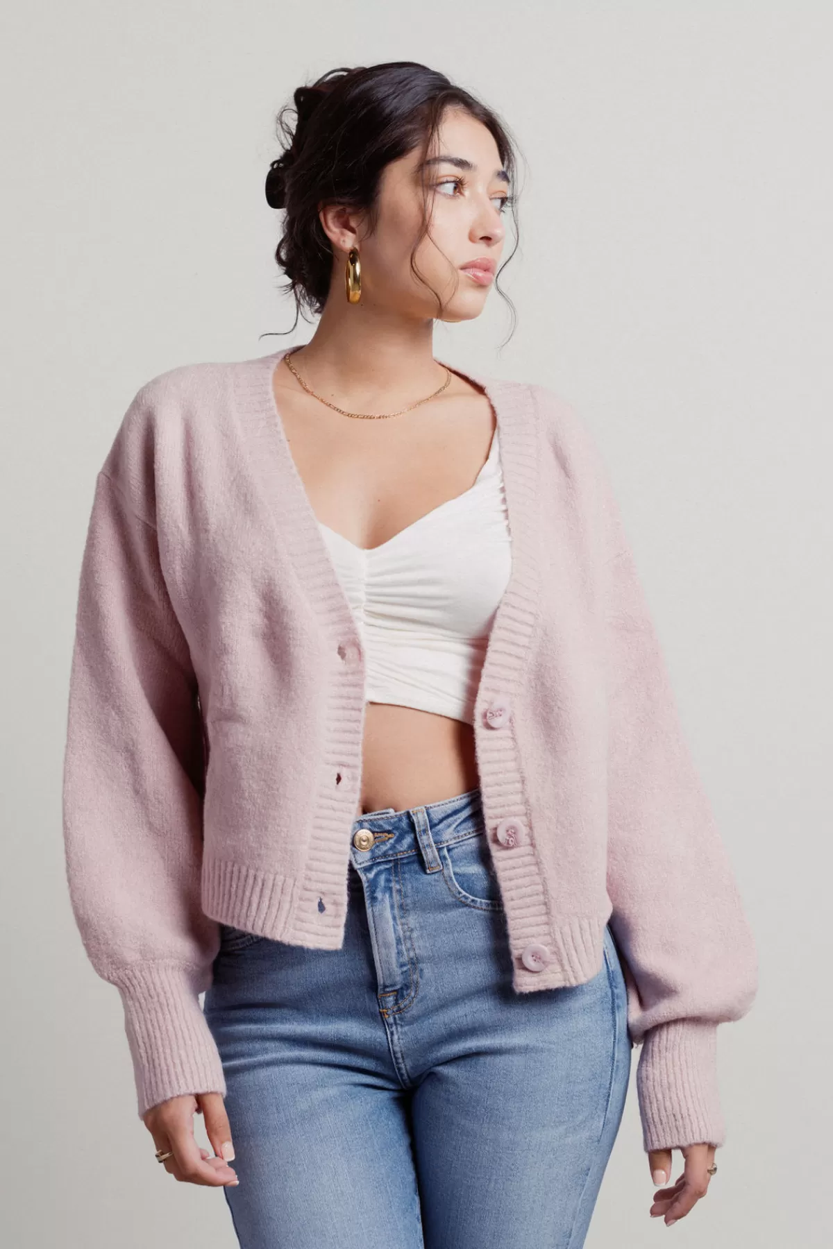 Tobi Keep Me Company Sweater Cardigan - Rose* Pink Tops | Long Sleeve Tops