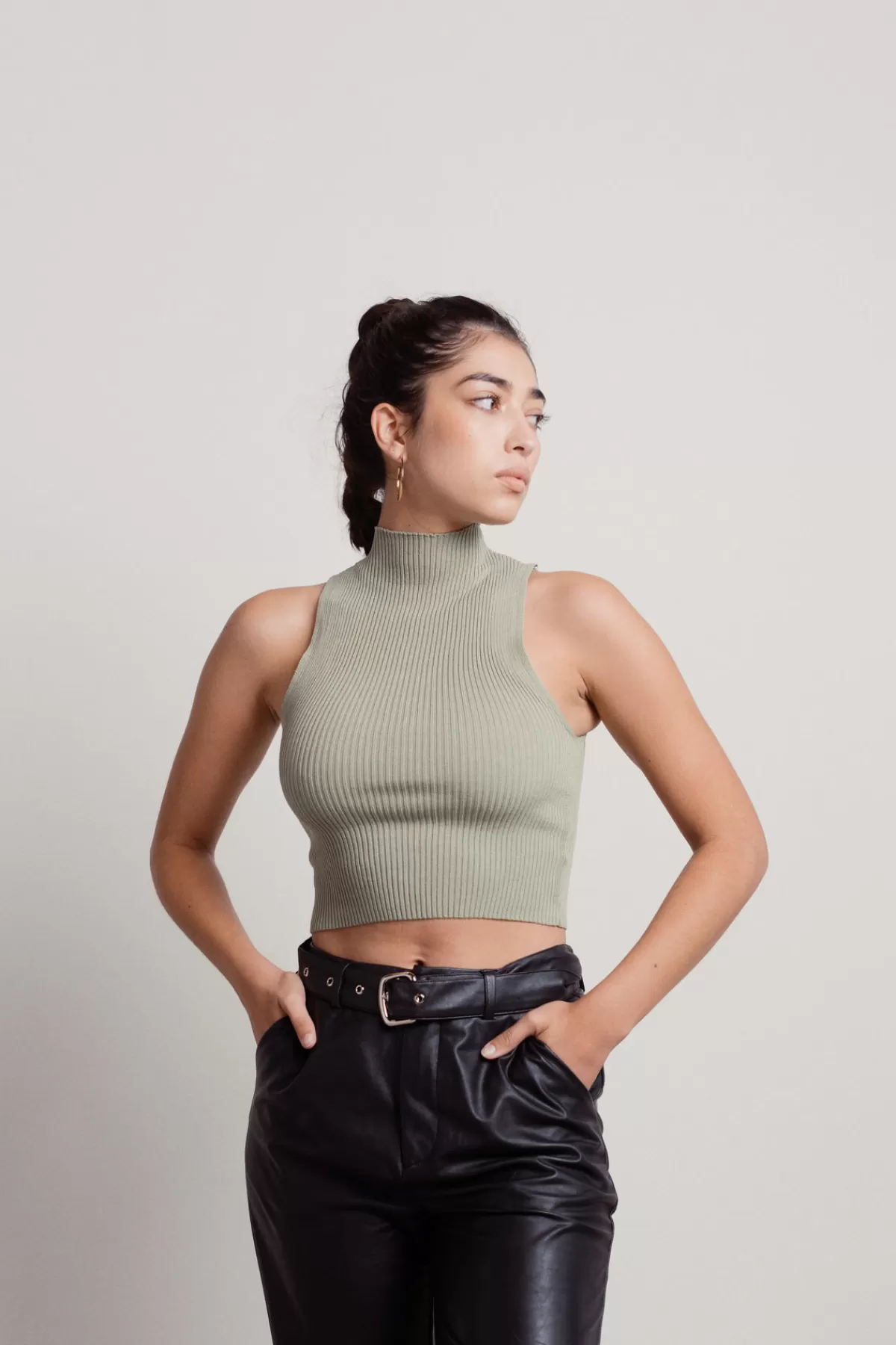 Tobi Keyanah Tank Top - Sage* Crop Tops