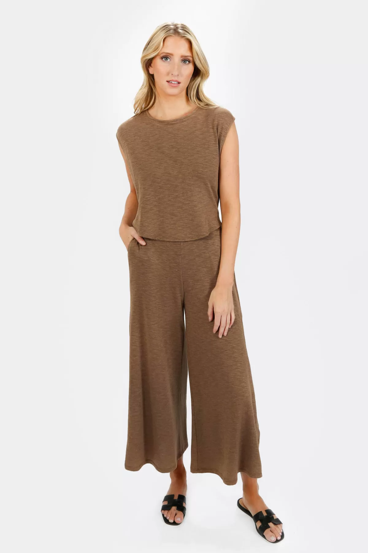 Tobi Kirah Wide Leg Jumpsuit - Khaki Green* Honeymoon Outfits | Vacation Shop