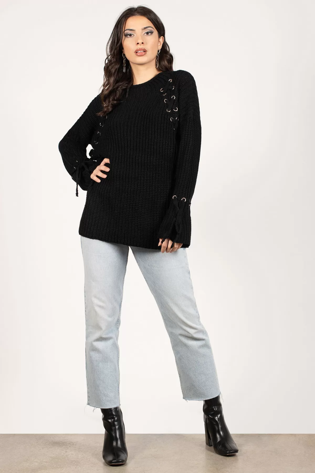 Tobi Knit Fit Loose Knit Sweater - Mocha* Long Sleeve Tops