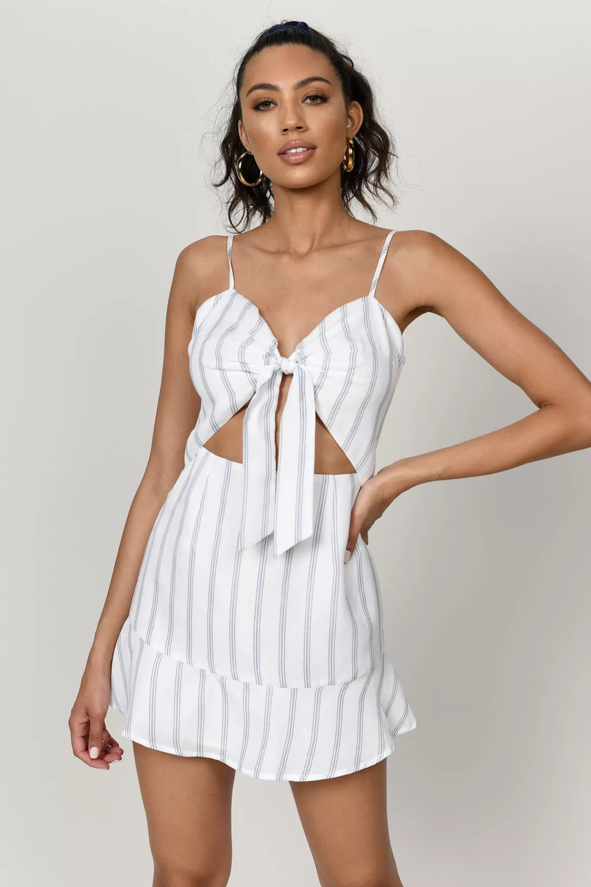 Tobi Knot Together Stripe Cutout Mini Dress - * Resort Wear | Beach Dresses