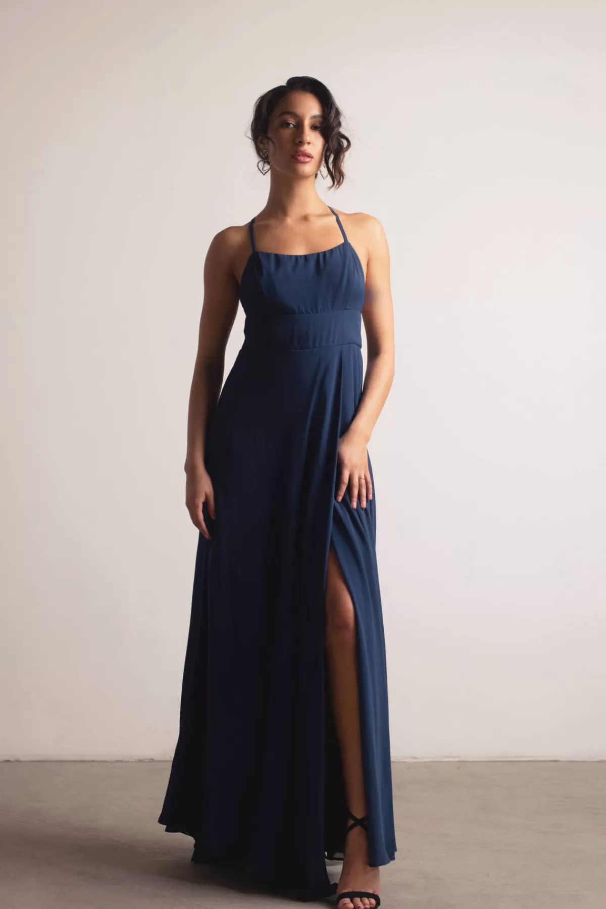 Tobi Know You Love Me High Slit Empire Maxi Dress - Ivory* Chiffon Bridesmaid Dresses | Rehearsal Dinner Dresses
