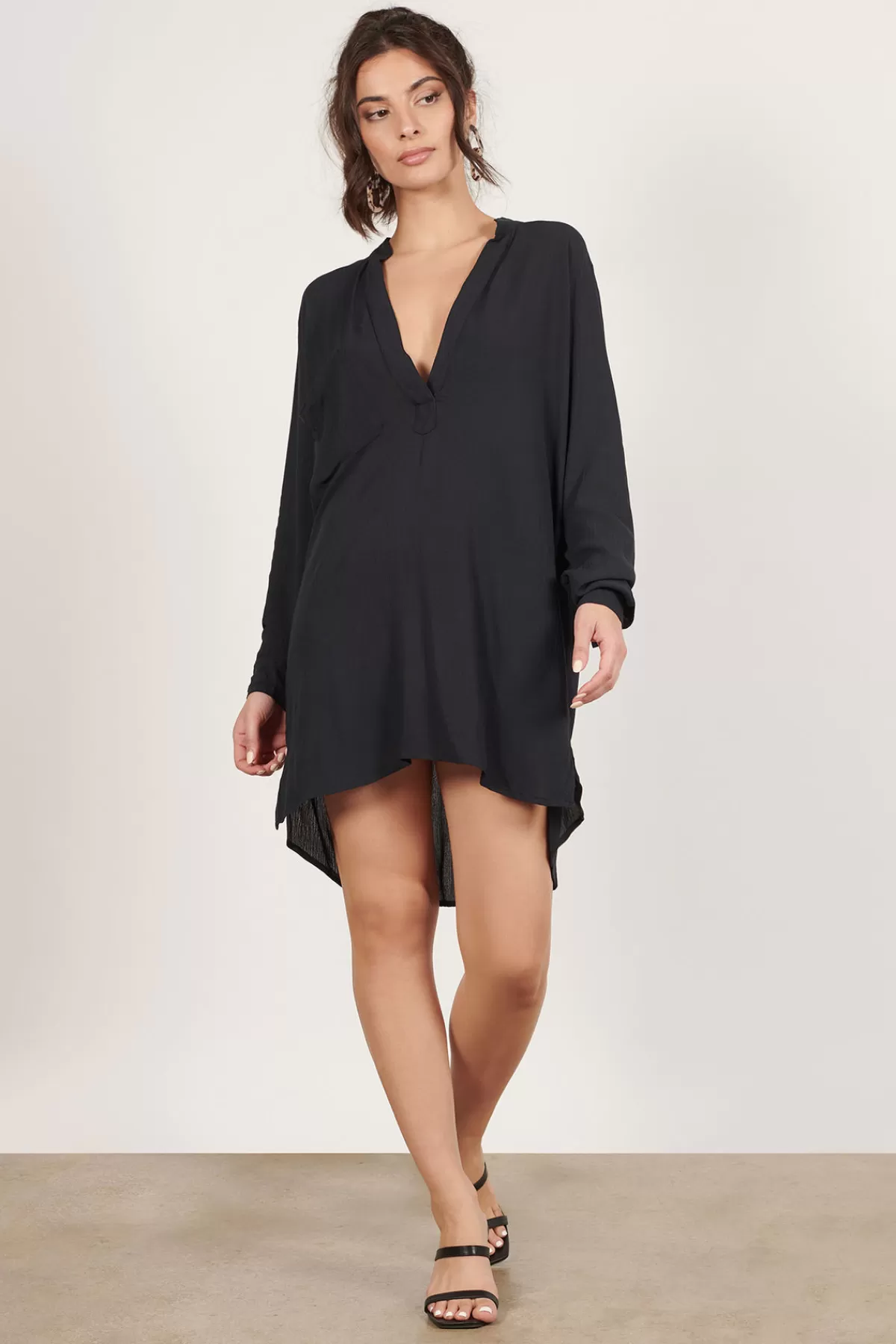 Tobi Last Resort Deep V Long Sleeve Mini Dress - * Vacation Shop | Party Shop