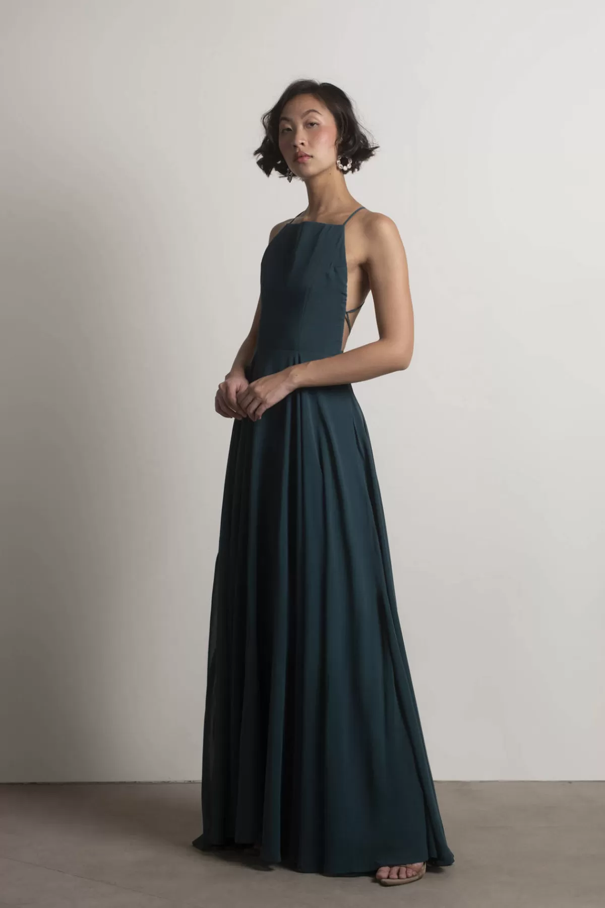 Tobi Last Touch Halter Cross Back Maxi Dress - Navy* Blue Bridesmaid Dresses | Chiffon Bridesmaid Dresses