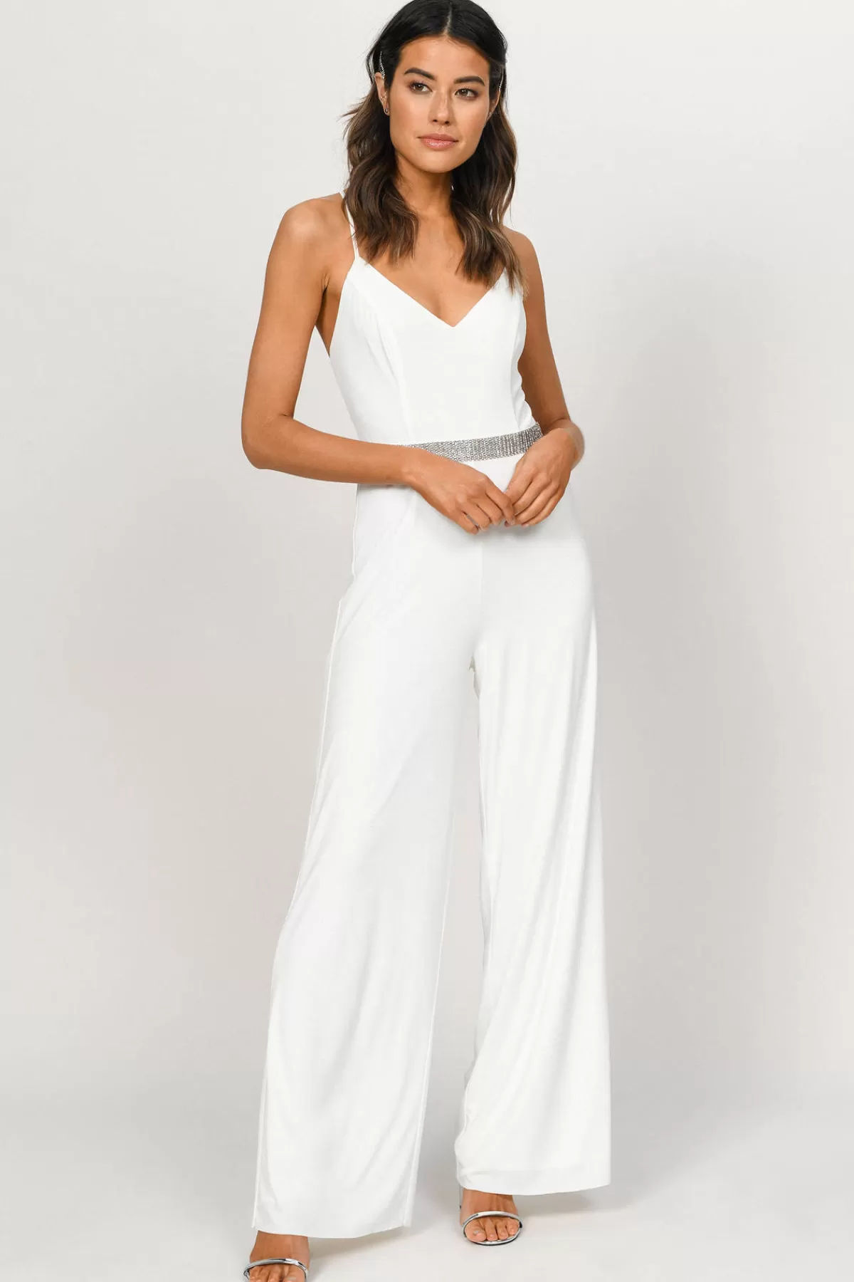 Tobi Late Night Cross Back Jumpsuit - White* Valentines Day Outfits | Going Out Outfits