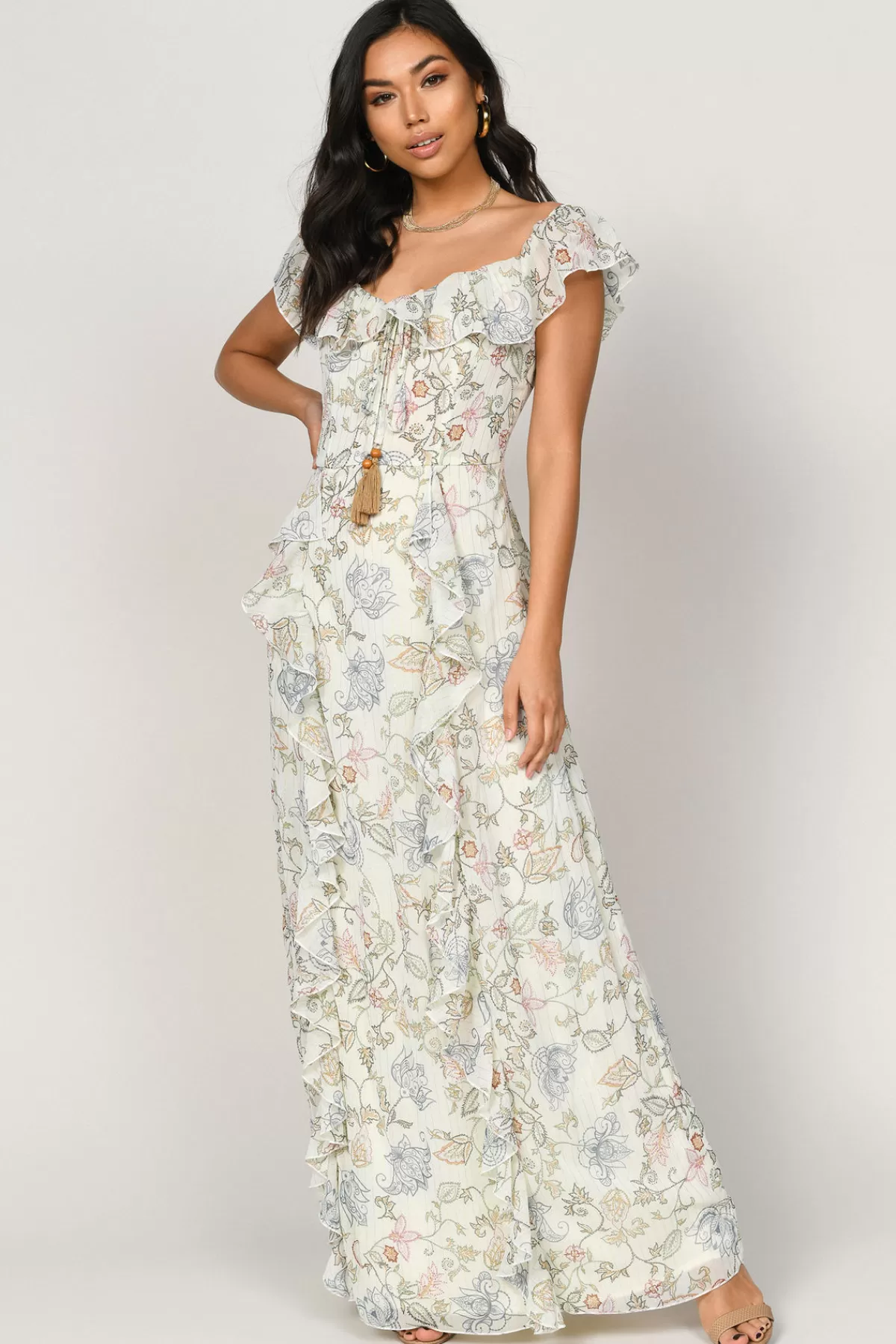 Tobi Layna Floral Ruffle Maxi Dress - * Grandmother Of The Bride Dresses | Rehearsal Dinner Dresses