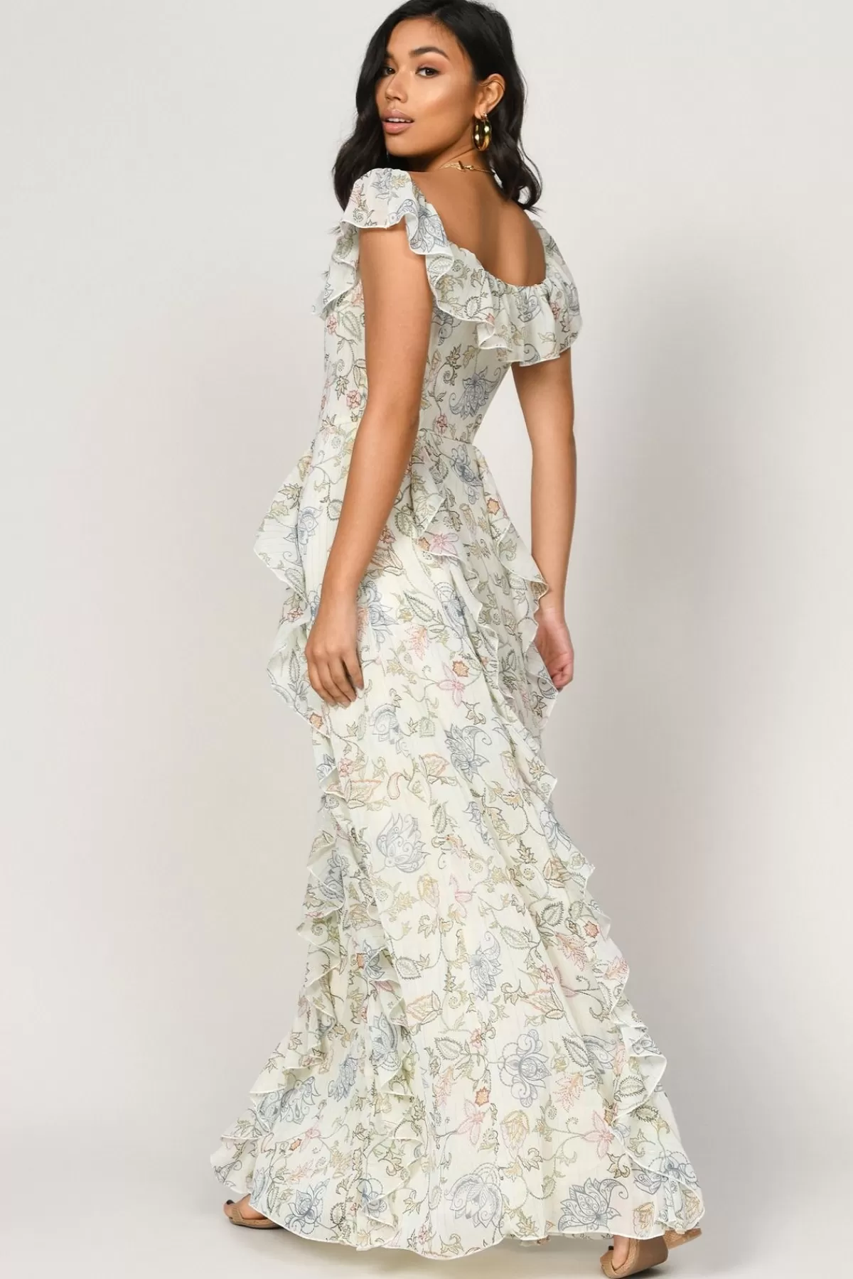 Tobi Layna Floral Ruffle Maxi Dress - * Grandmother Of The Bride Dresses | Rehearsal Dinner Dresses