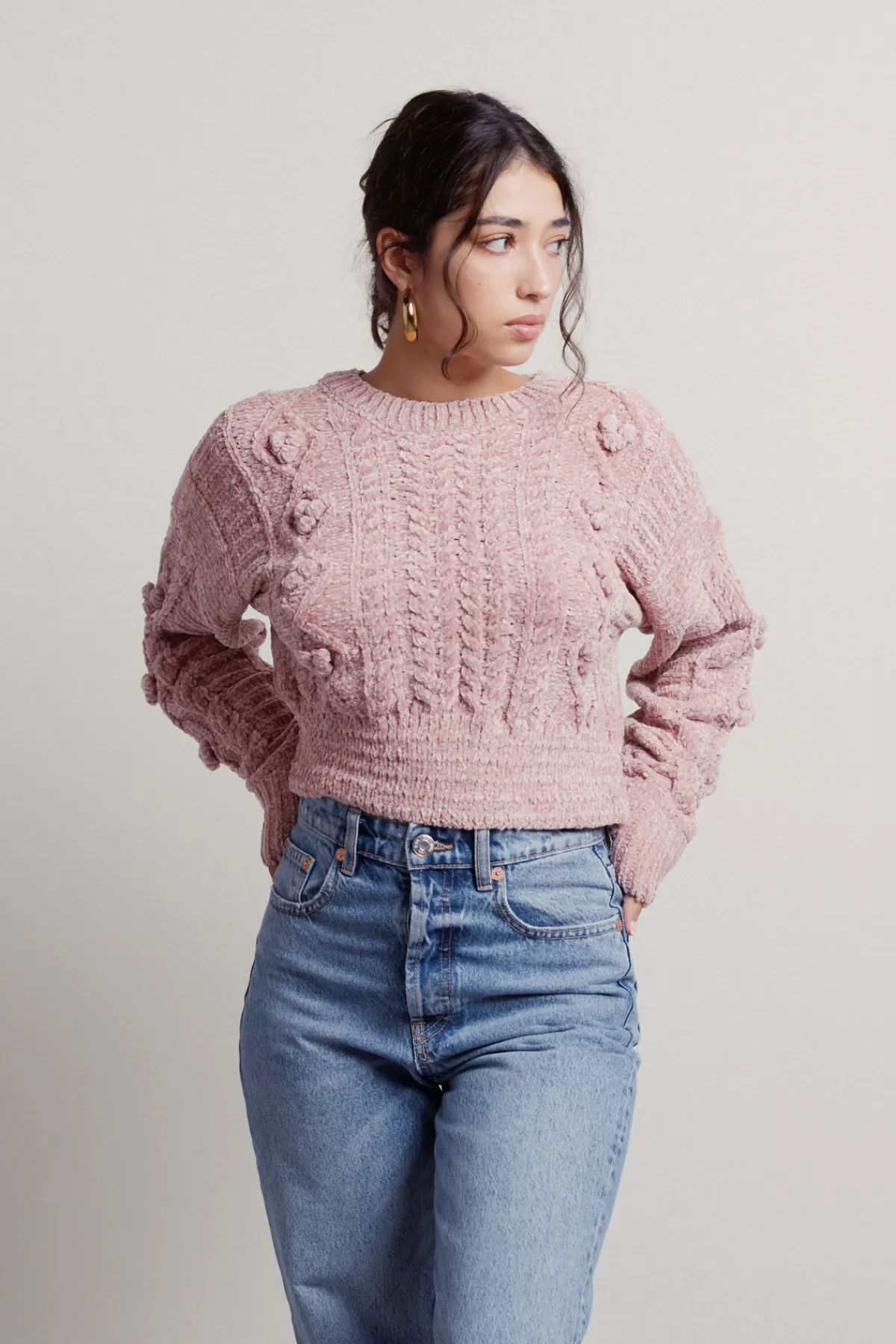 Tobi Little Baubles Cable Chenille Sweater - * Holiday Gift Guide | Pink Tops