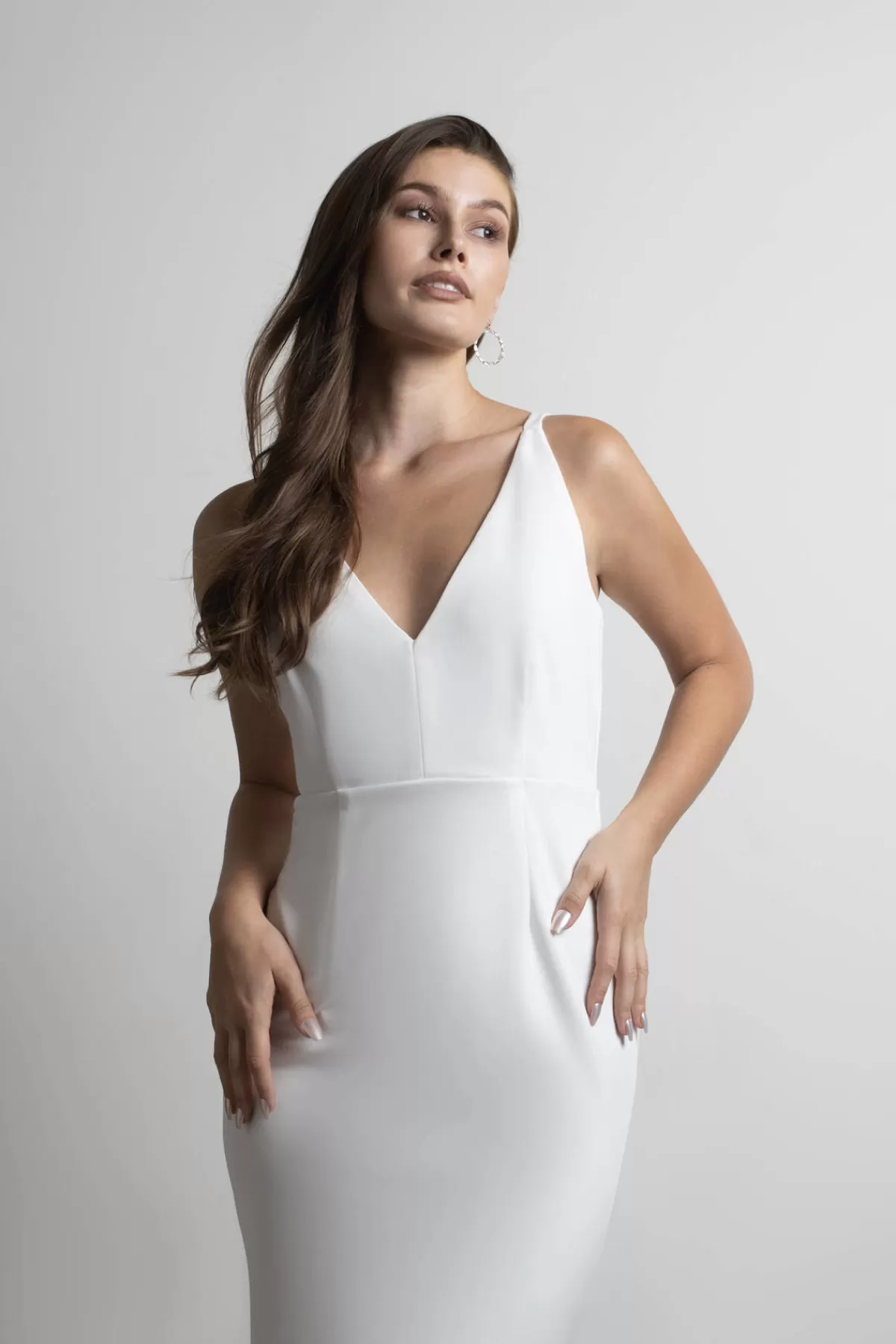 Tobi Lock It Down Deep V Mermaid Maxi Dress - Ivory* Reception Dresses | Bridal Shower Dresses